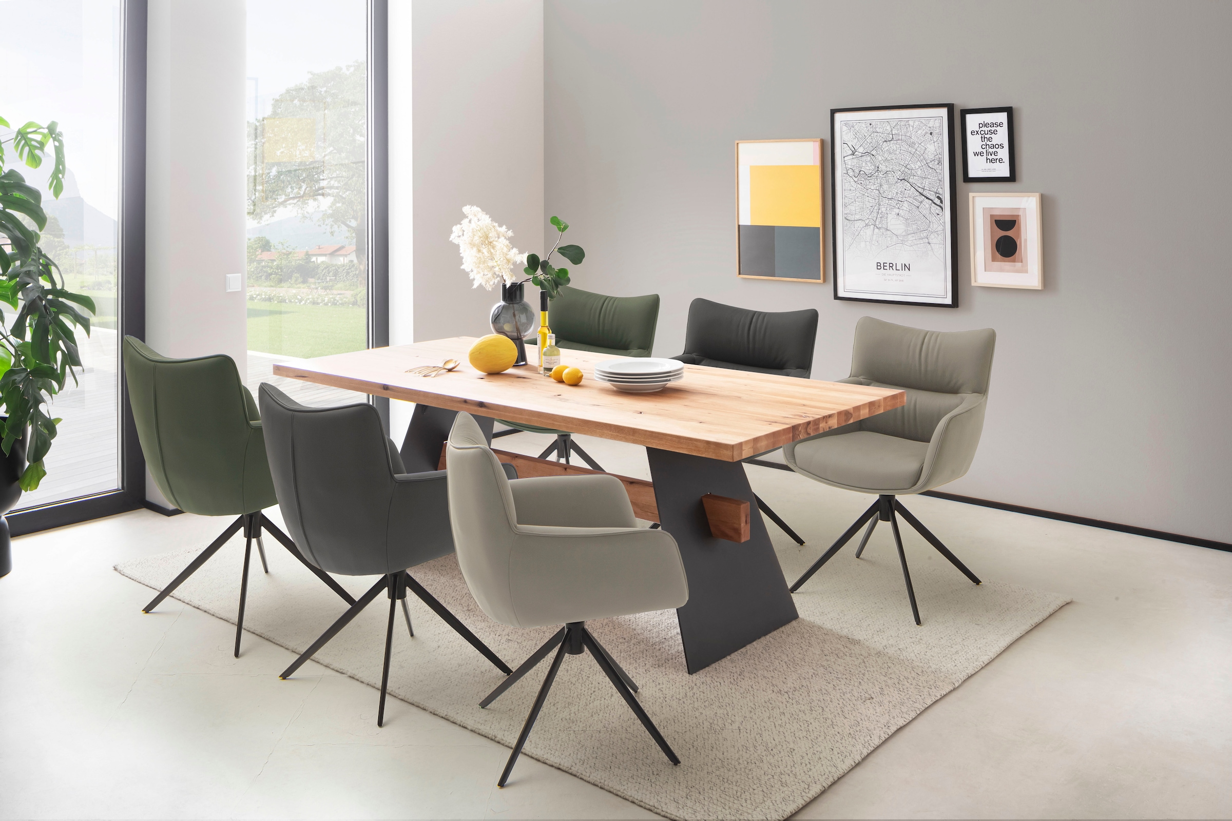 MCA furniture 4-Fussstuhl »LIMONE«, (Set), 2 St., (Set, 2 Stck), 360° drehbar, Belastbarkeit 120 kg, Sitzhöhe ca. 49 cm
