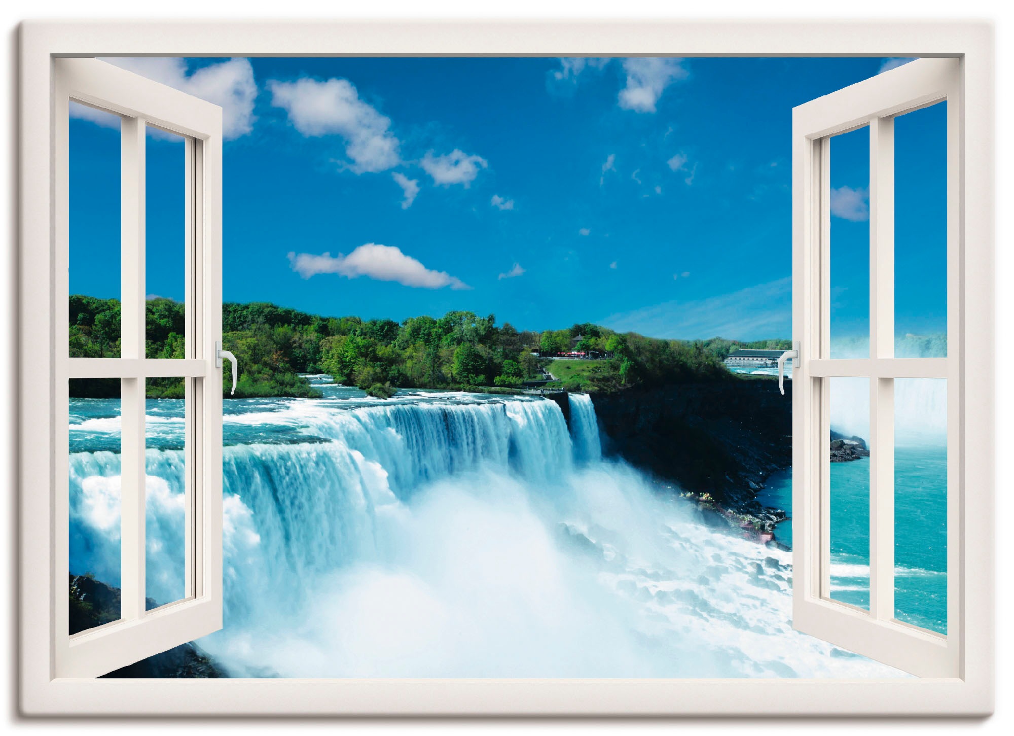 Leinwandbild »Fensterblick - Niagara, weiss«, Fensterblick, (1 St.), auf Keilrahmen...