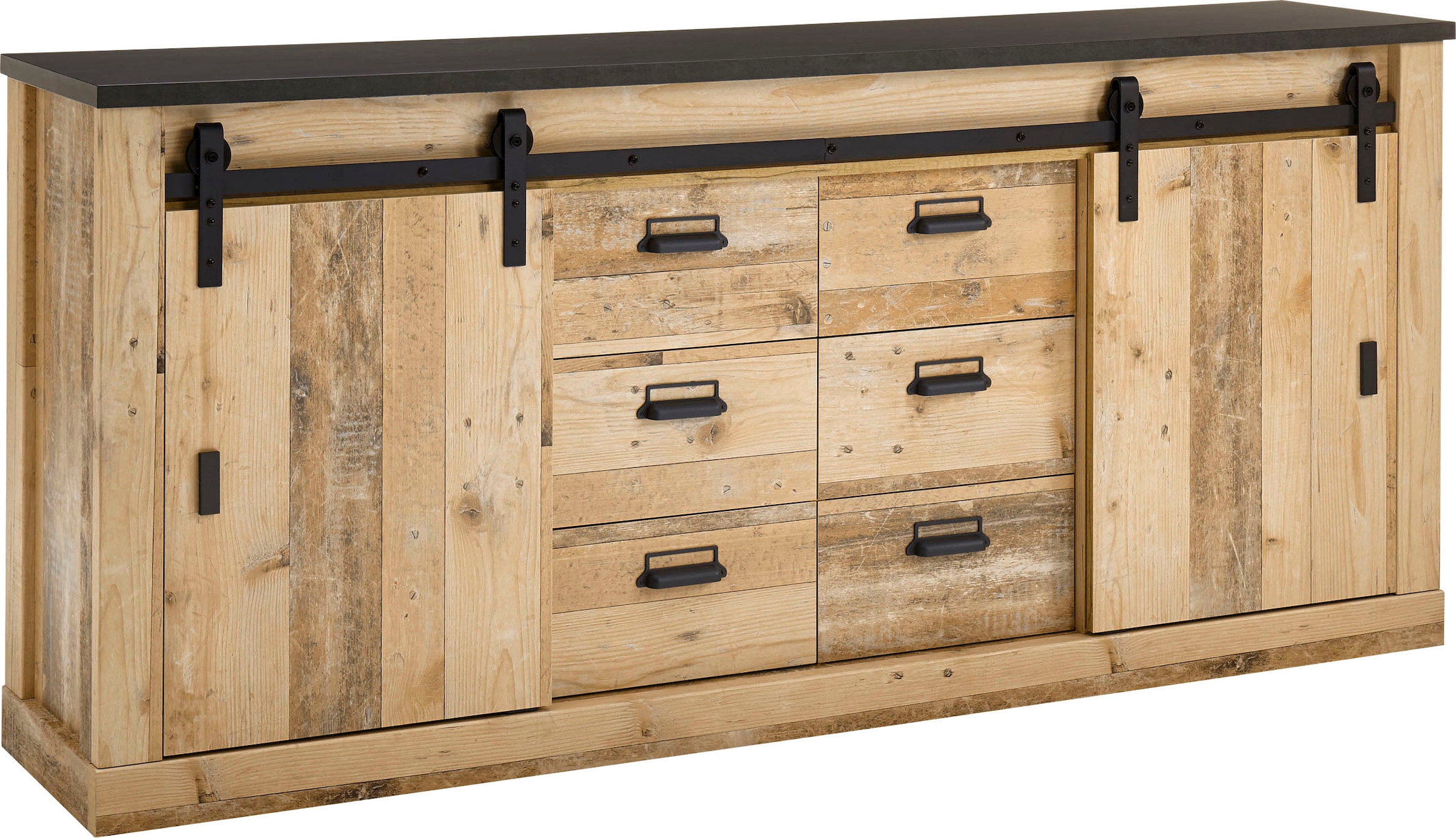 Sideboard Scheunentorbeschlag cm 201 Metall, mit Home Holz modernes aus Dekor, günstig affaire Breite »SHERWOOD«, kaufen