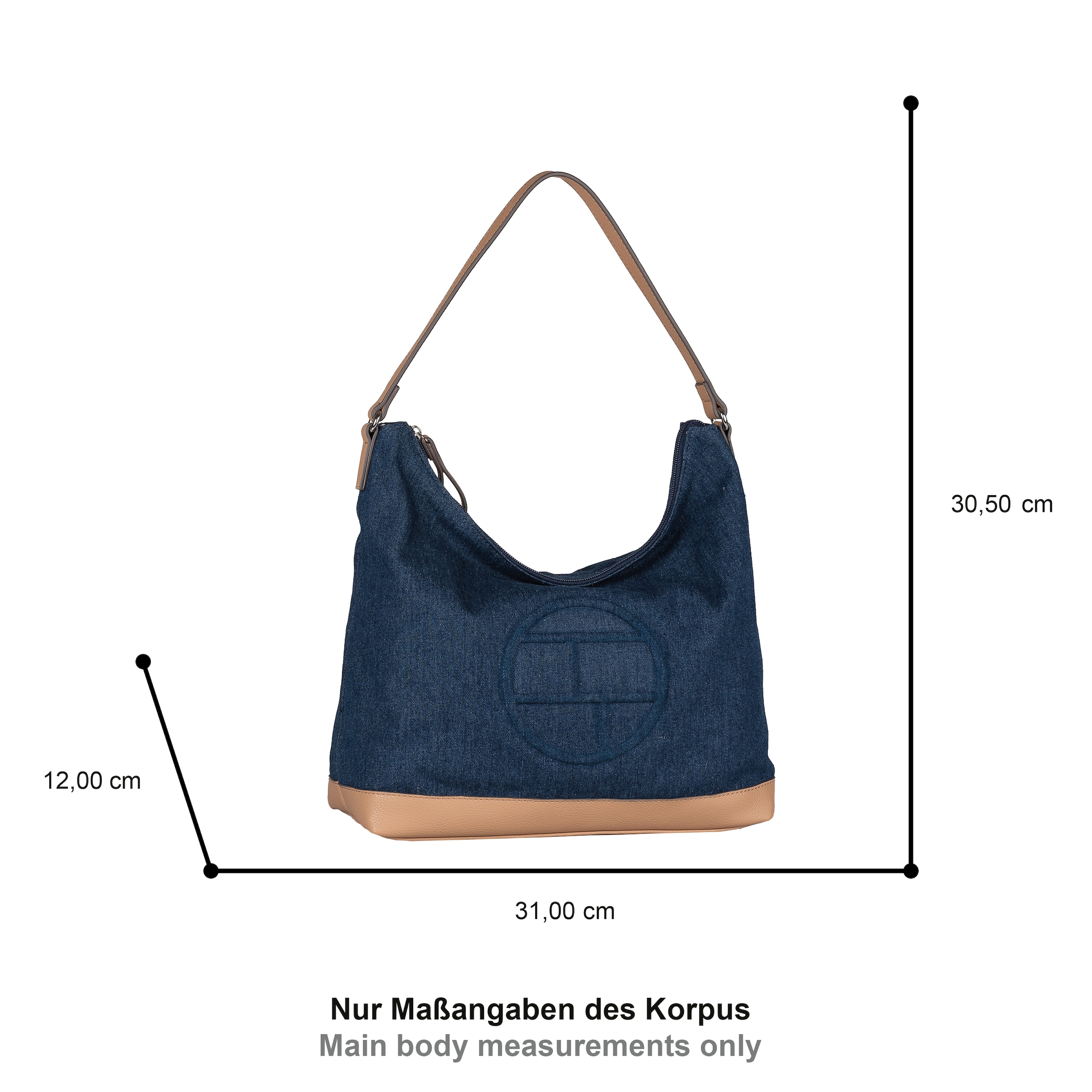 TOM TAILOR Hobo »Gilda« sac porté main femme, sac épaule avec grand logo Tom-Tailor