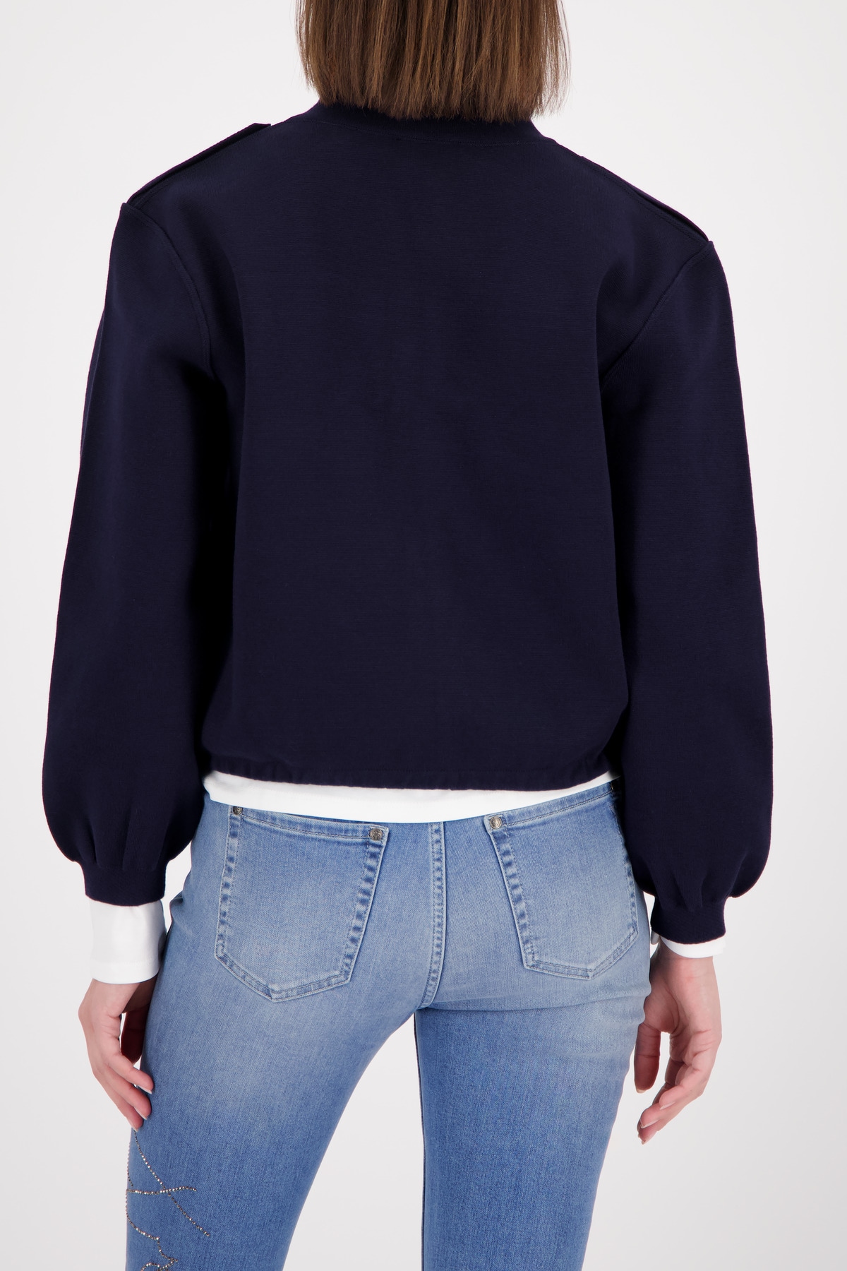 Monari Veste en tricot Cargo-Stil, Regular Fit, Stehkragen, 2-Wege-Reissverschluss