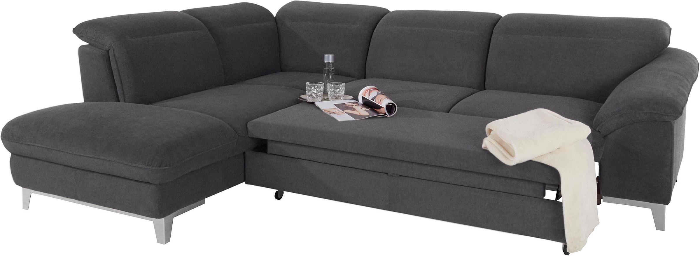 COTTA Ecksofa »Teresa L-Form«, mit Kopfteilverstellung, wahlweise mit Bettfunktion