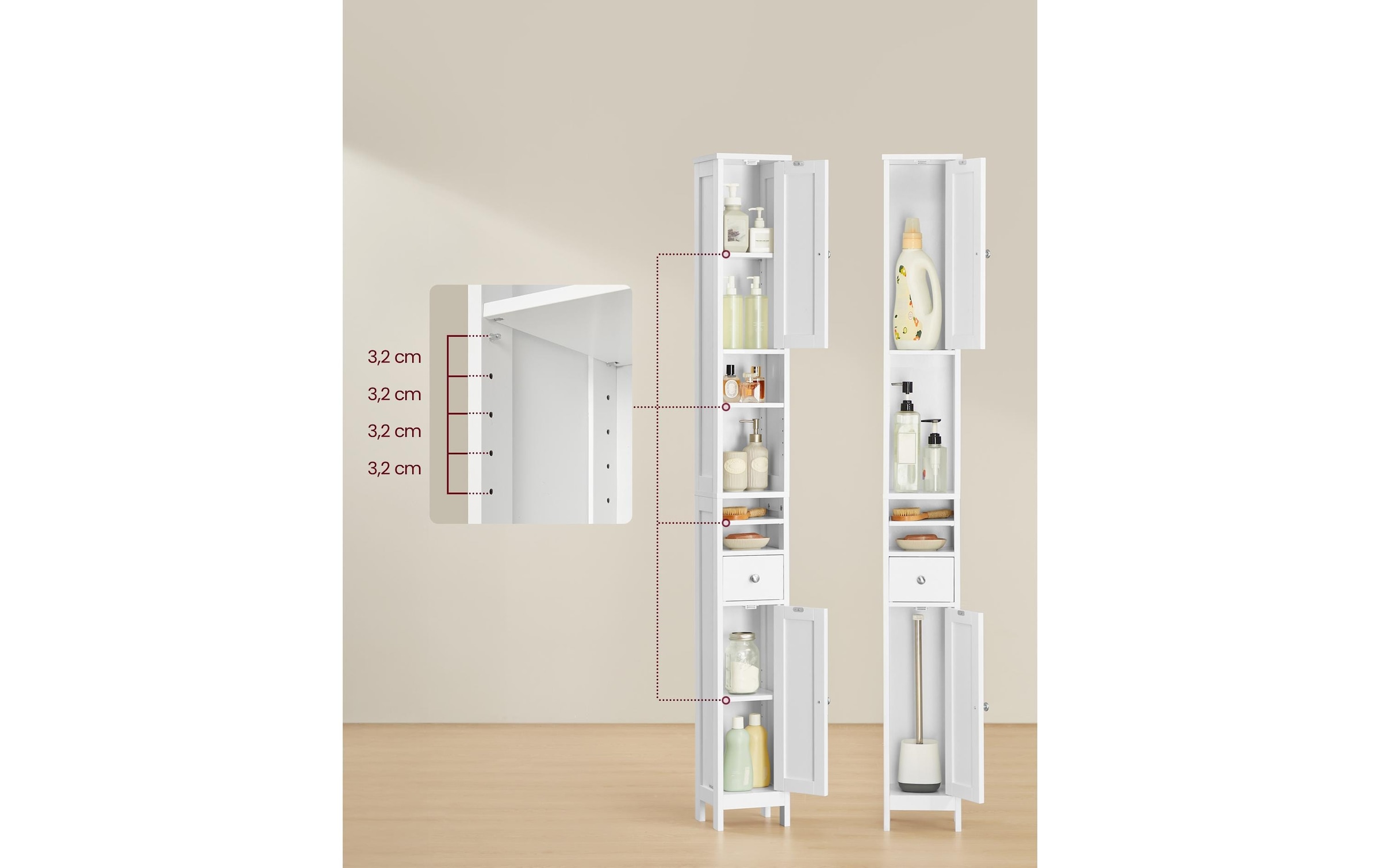 VASAGLE Commode »Landhausstil 21,4 x 180 cm«