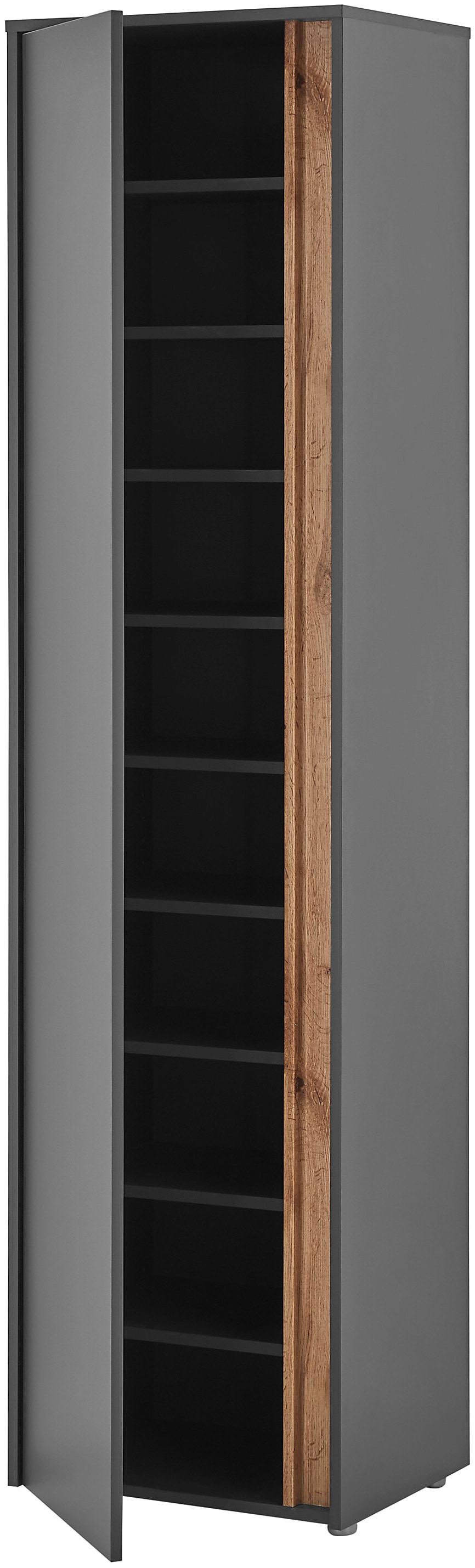 INOSIGN Garderoben-Set »GIRON/ CiTY, Garderobe in Wotan Eiche, moderner Garderobenschrank«, (Komplett-Set, 5 St.), enthält Schrank, Kommode, Spiegel, Paneel & Schuhbank +Sitzkissen