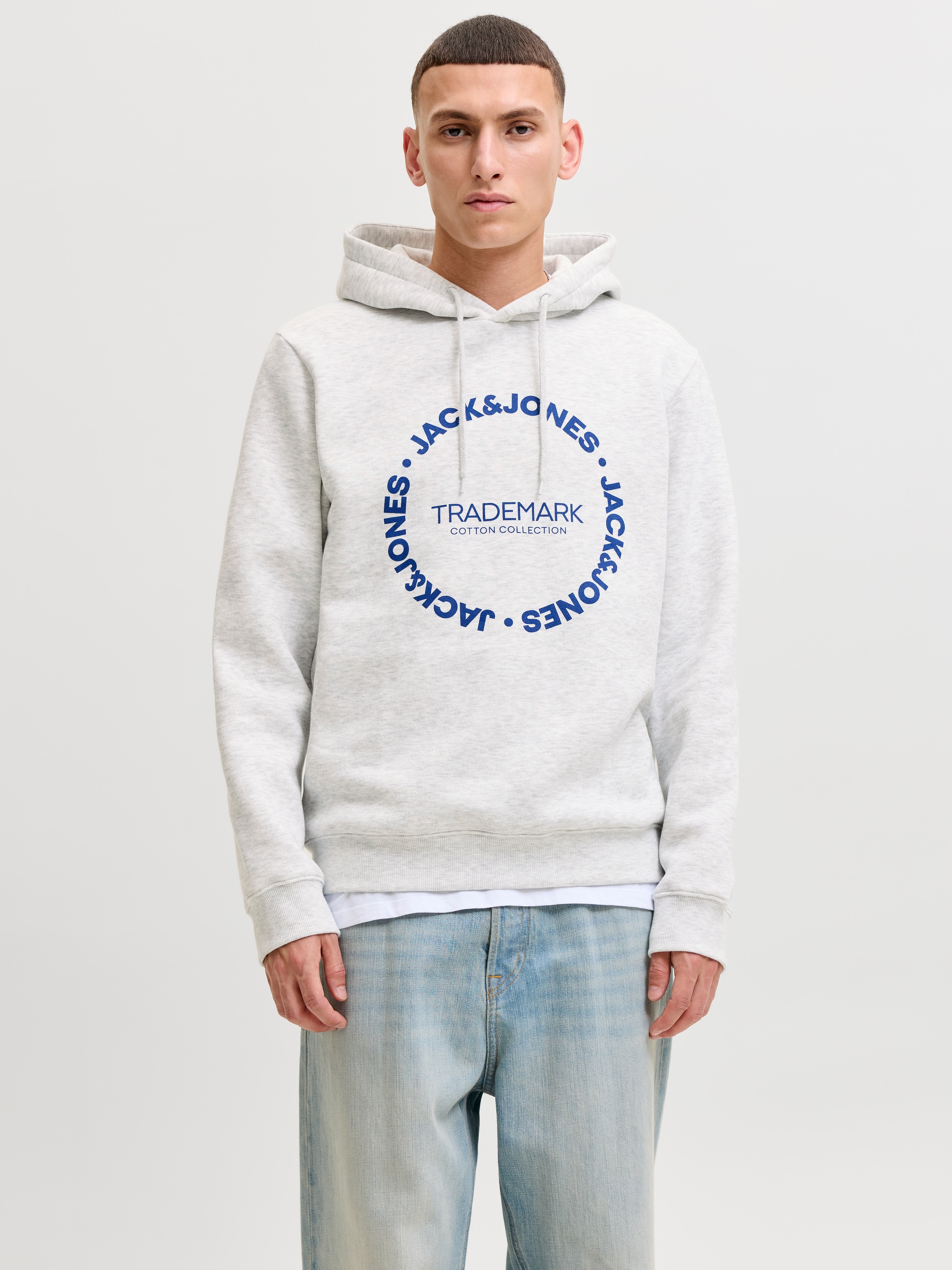 Image of Jack & Jones Kapuzensweatshirt "JJBENSON SWEAT HOOD", Materialmix, regular fit