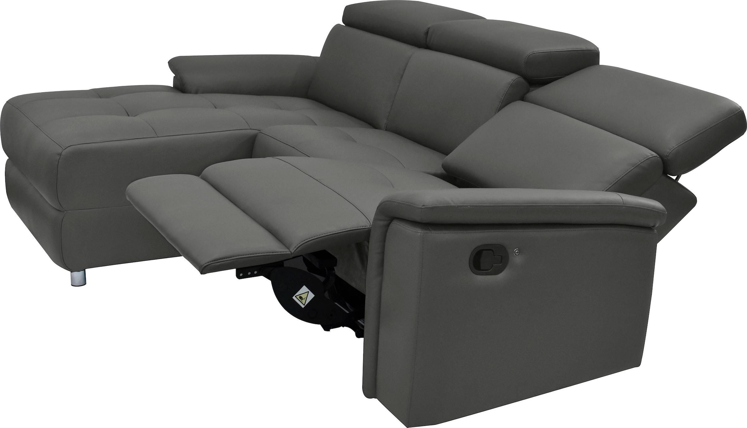 Home affaire Ecksofa »Pareli, L-Form, 259cm,m. Recamiere, Echtleder, Kunstleder, Webstoff« man. o. elektr. Relaxfunktion, USB/Kopfteilverstellg u. LED