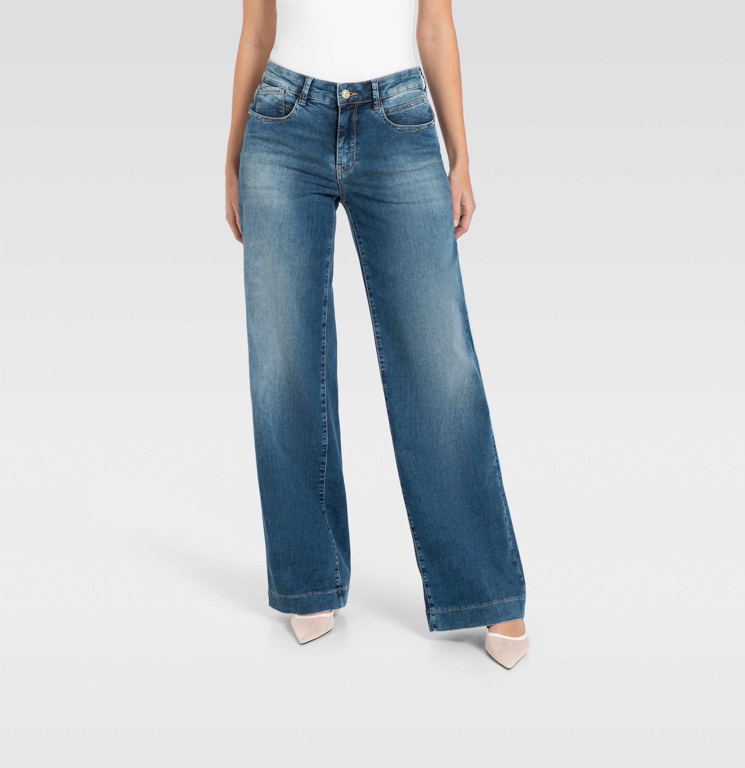 MAC Jeans stretch »RICH PALAZZO« Naht-Details an den Gesässtaschen