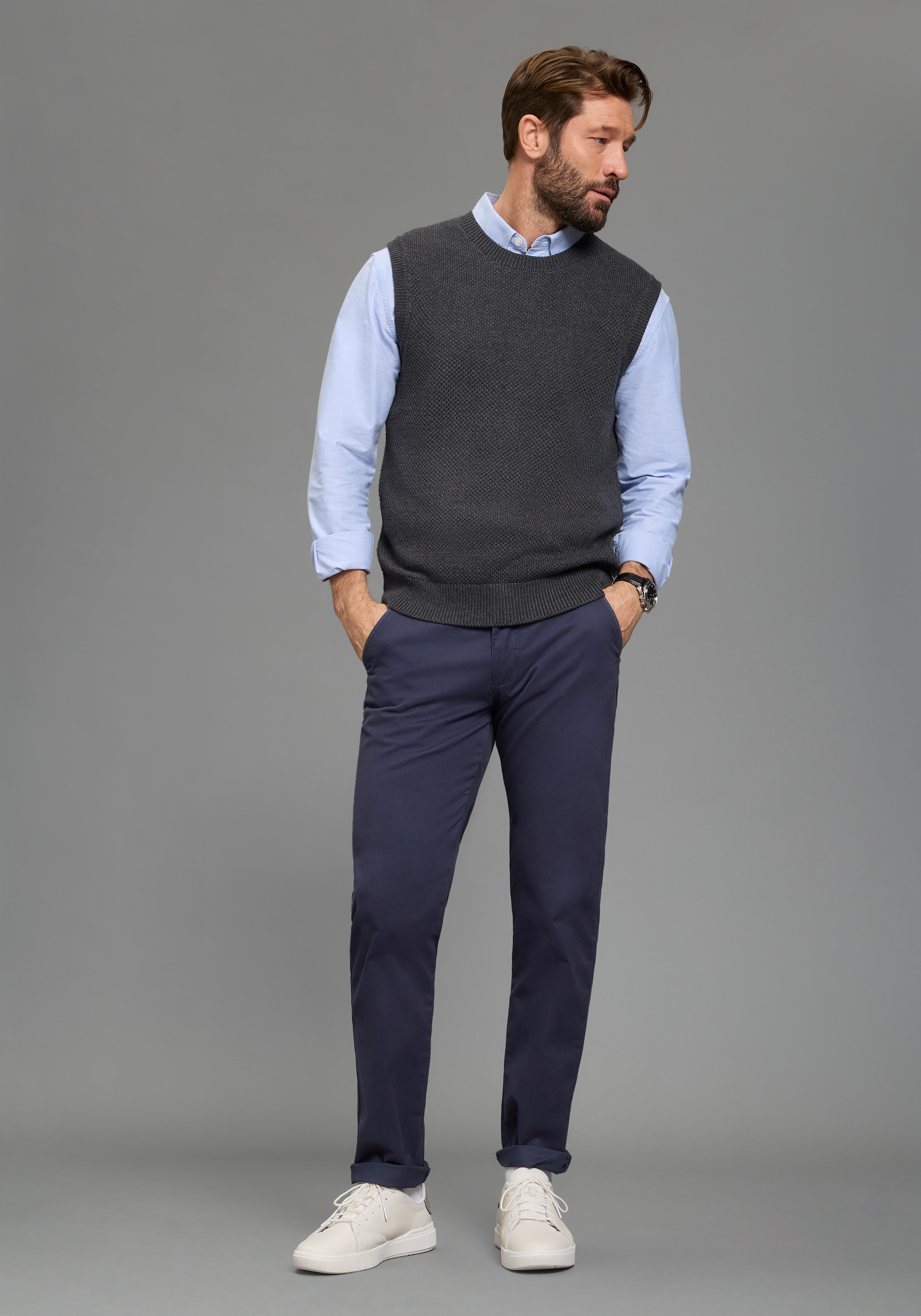 Man's World Pull-over »Neue Kollektion! Highlight mit Struktur!« aus Baumwolle, mit Rundhalsausschnitt, Regular Fit