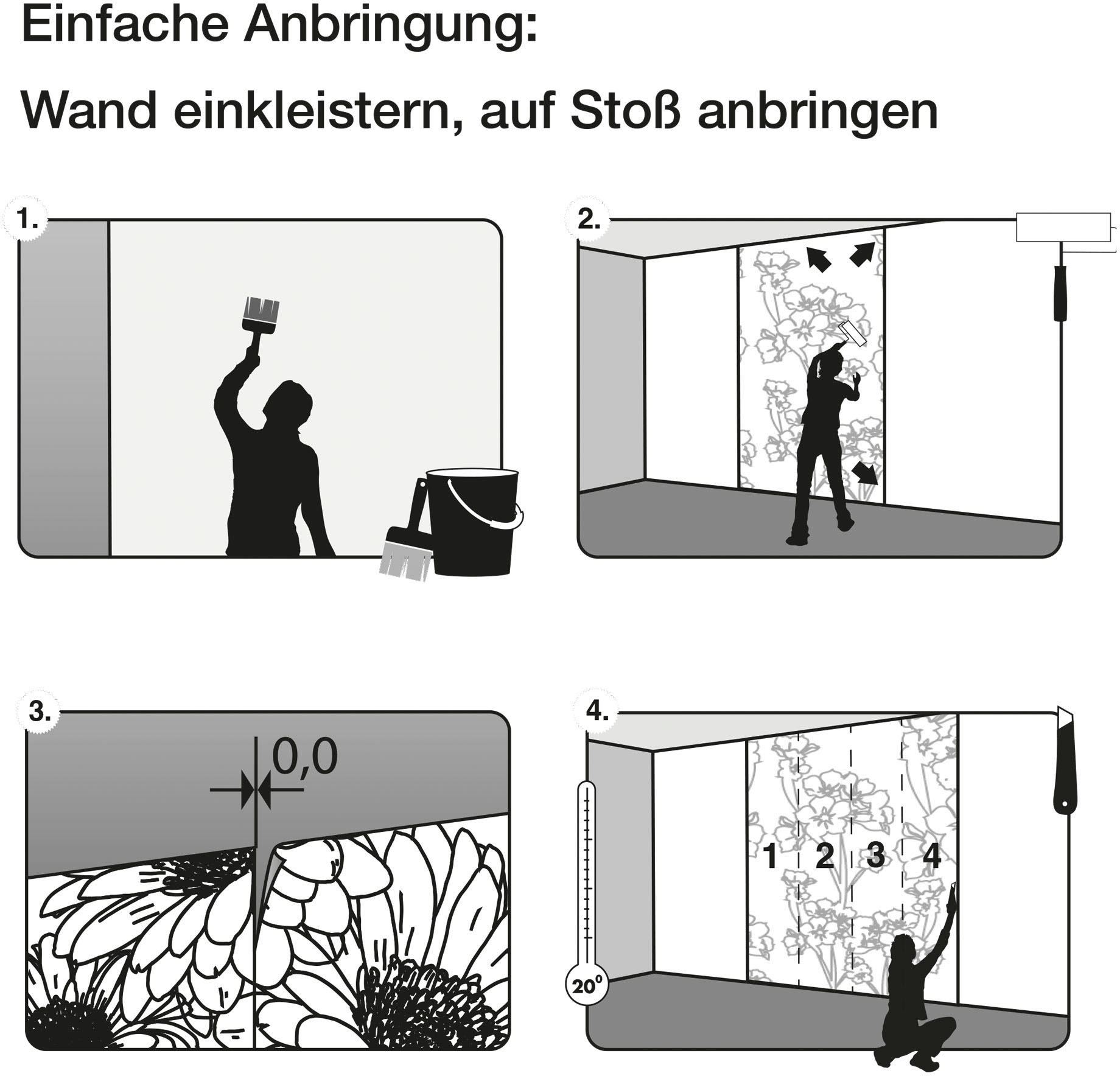 Komar Vliestapete »Digitaldruck Vlies -  Hanging Hanami - Grösse 400 x 250 cm« bedruckt glatt Wohnzimmer, Schlafzimmer