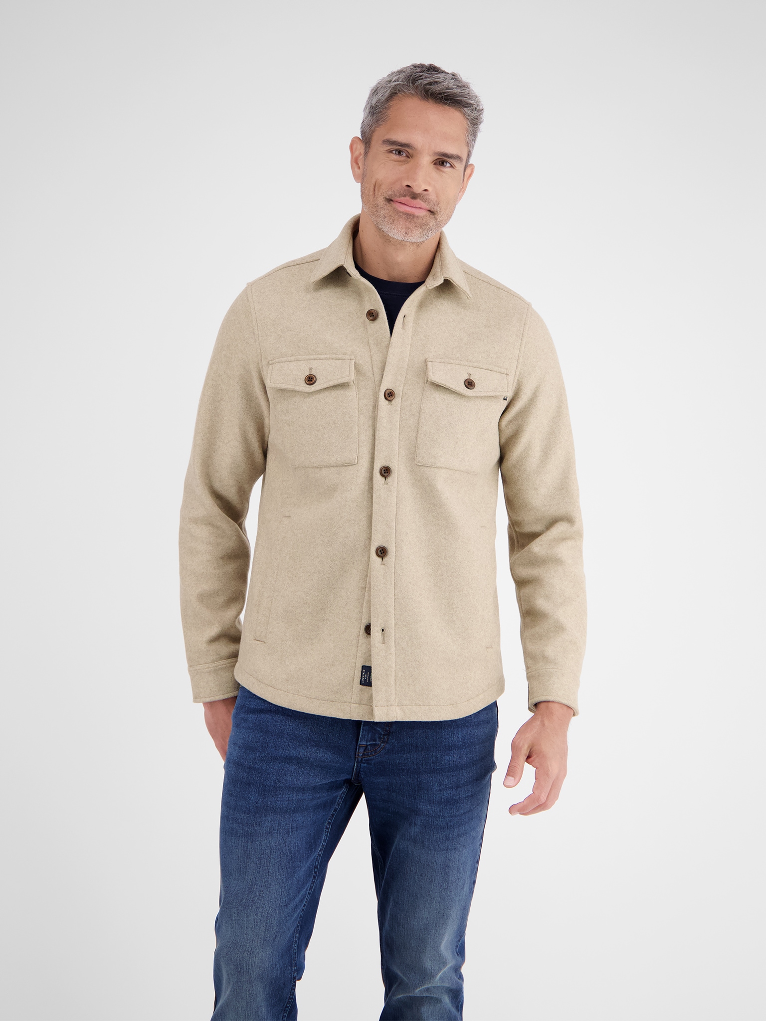 Image of LERROS Fleecehemd Fleecejacke, langarm mit Knopfleiste