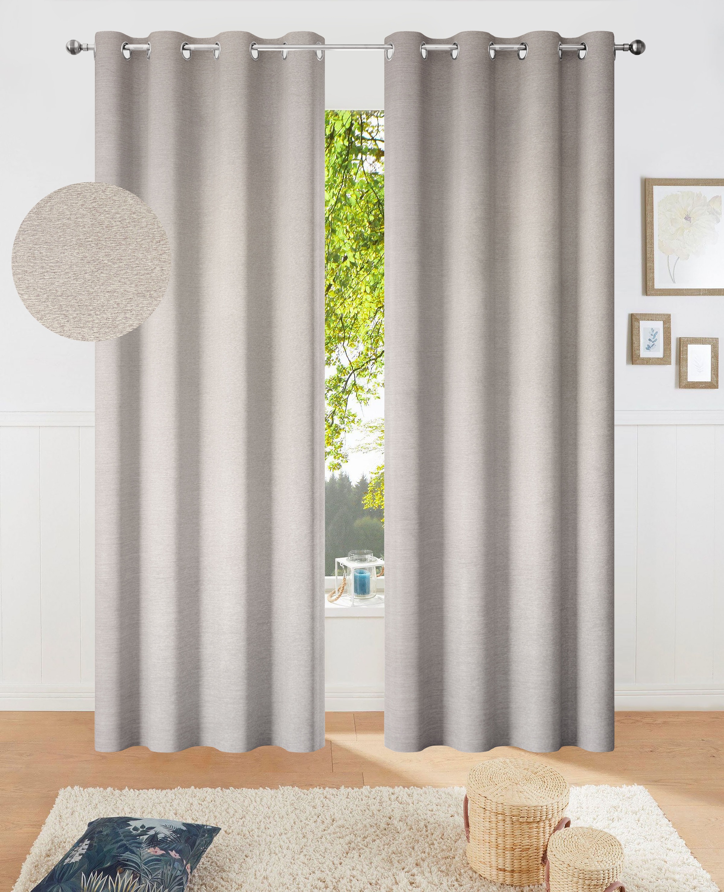 Image of GOODproduct Verdunkelungsvorhang "Fleuriss" Ösen 1 Stk. tlg. Wohnzimmer, Schlafzimmer, Arbeitszimmer, modern, Gewicht von 280 g/m²