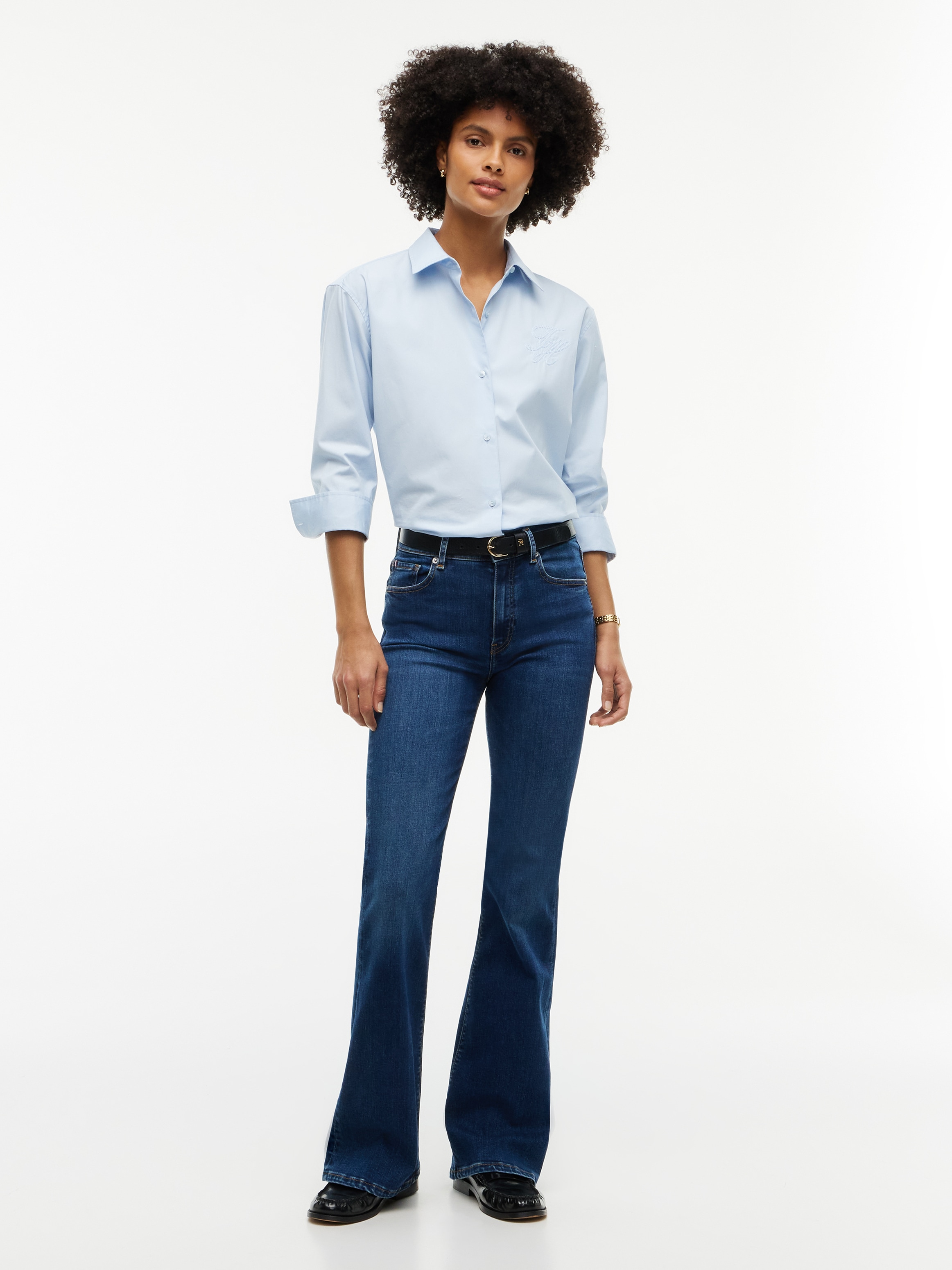 Tommy Hilfiger Jeans bootcut »LUNA MID RISE FLARE ESSENTIAL« mélange de coton, coupe évasée, taille mi-haute