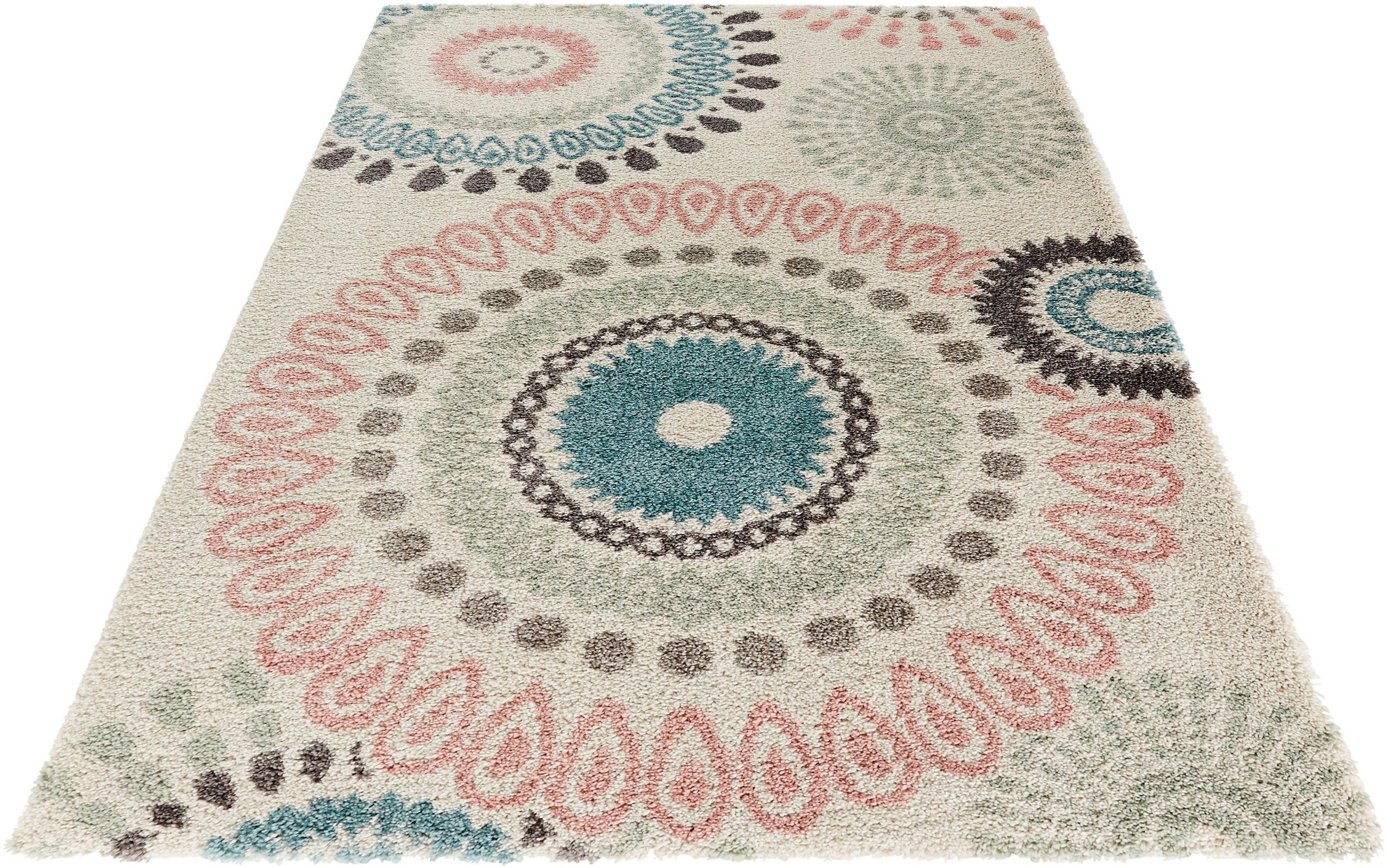 Image of MINT RUGS Hochflor-Teppich »Globe«, rechteckig, 35 mm Höhe, Langflor, Mandala Optik, Scandi Look, Wohnzimmer, Schlafzimmer, Arbeitszimmer, Robust, Pflegeleicht bei Ackermann Versand Schweiz