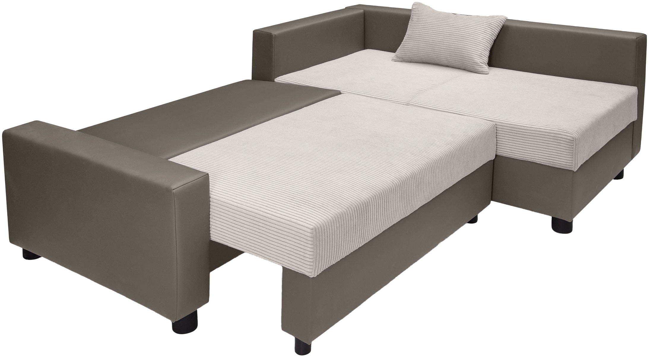 COLLECTION AB Ecksofa »Parma L-Form«, mit Schlaffunktion und Bettkasten, inklusive Kissen, Bonellfederkern