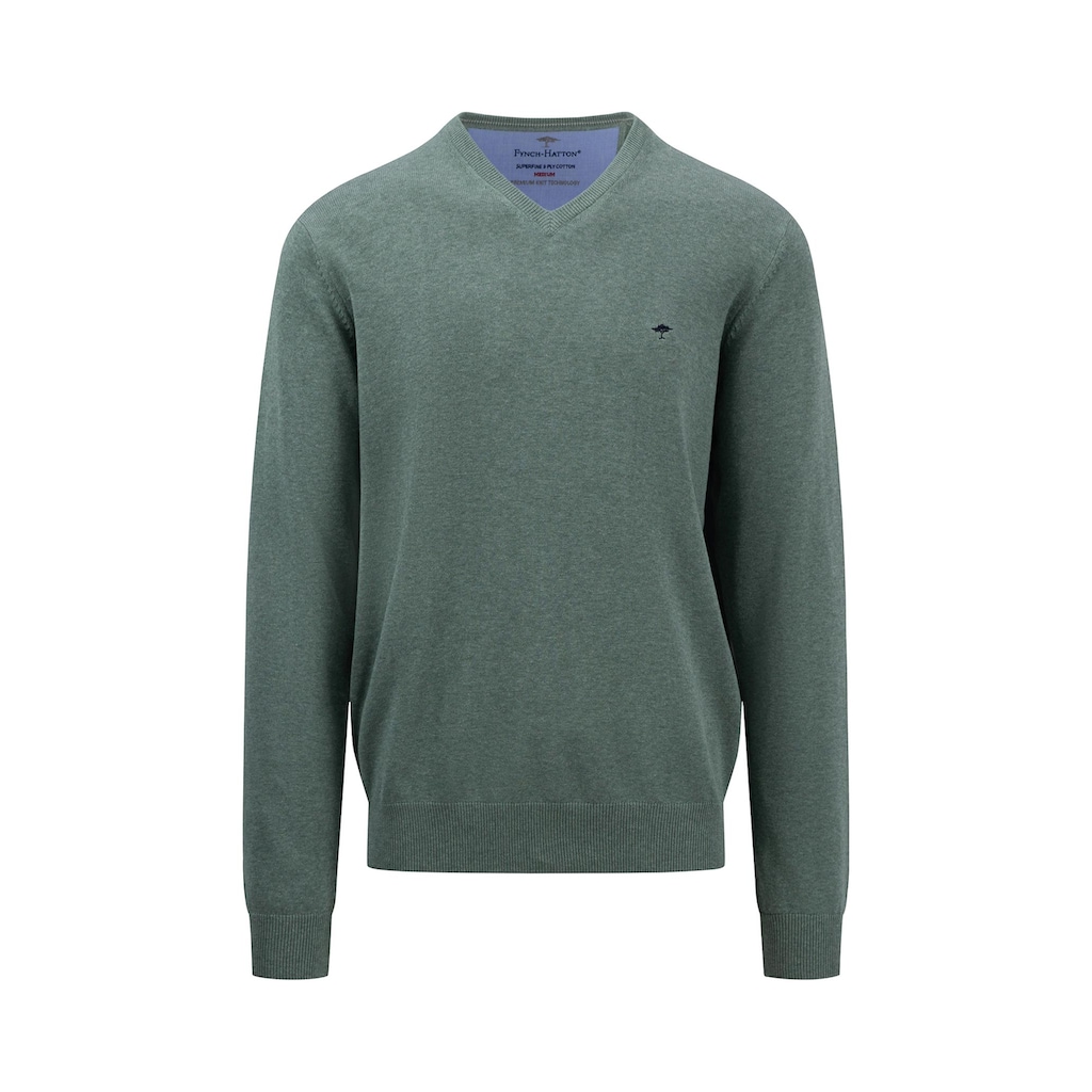 FYNCH-HATTON Strickpullover »FYNCH-HATTON Pullover mit V-Kragen«, (1 tlg.)