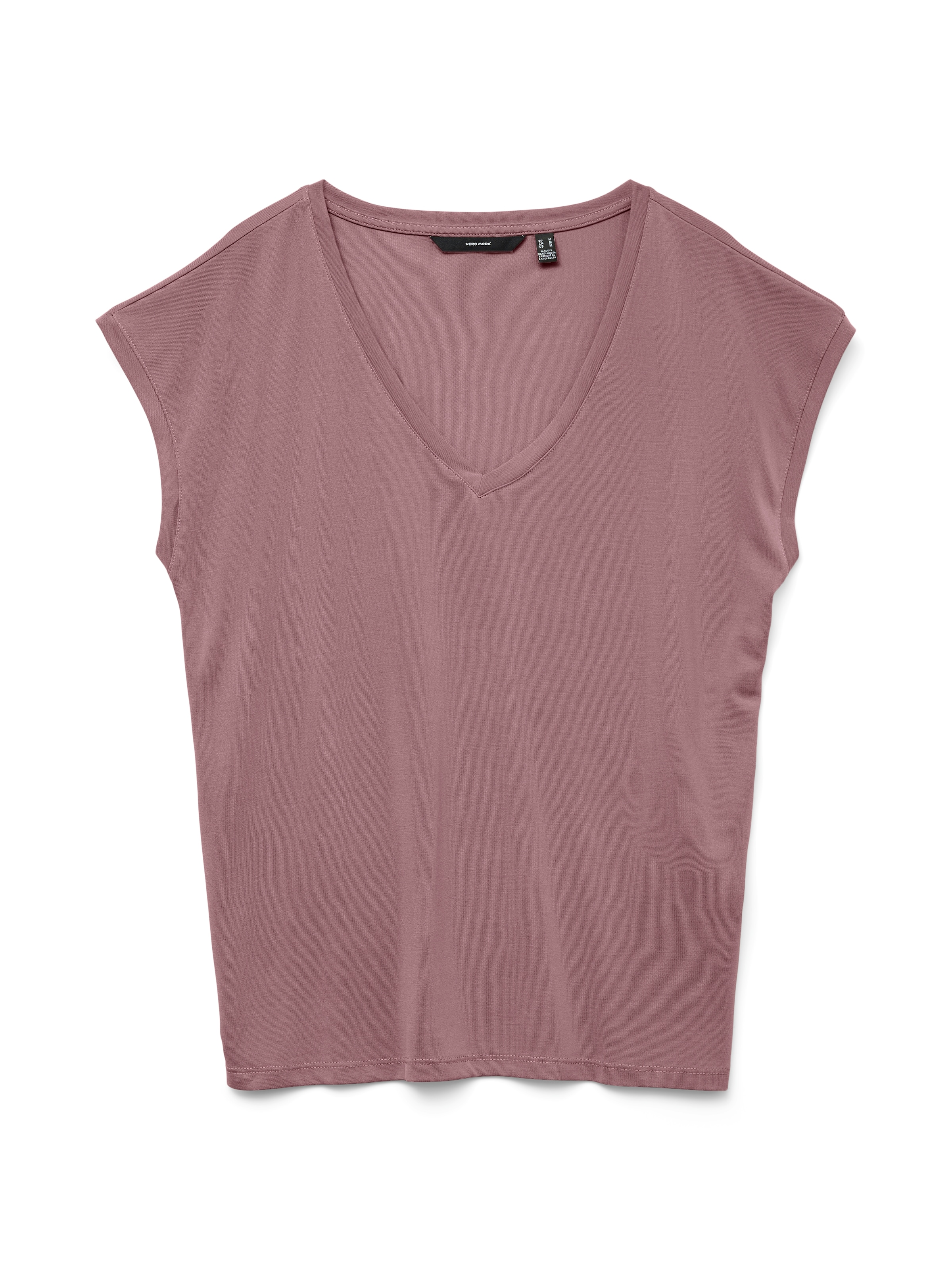 Vero Moda V-Shirt »VMFILLI SS V-NECK TEE GA NOOS« Materialmix, relaxed fit
