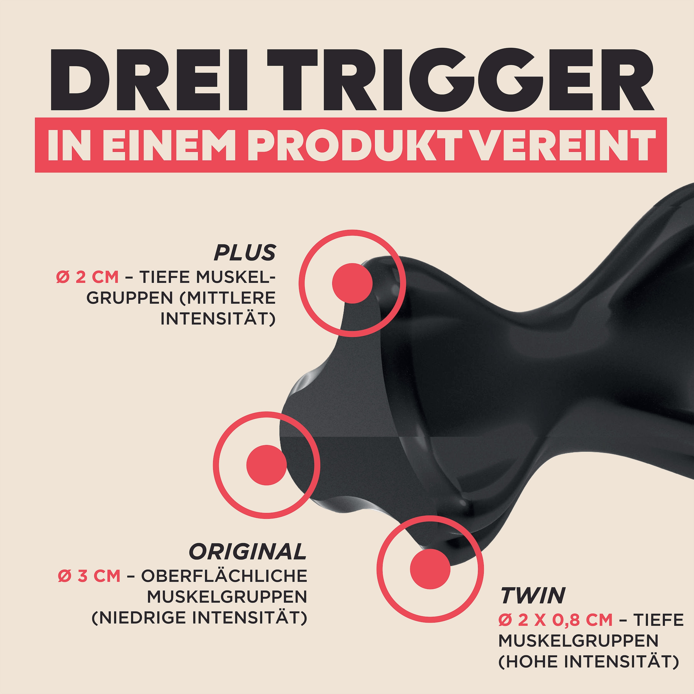 TMX Massagegerät »PARA Rückentrigger« Triggert zeitgleich links und rechts der Wirbelsäule