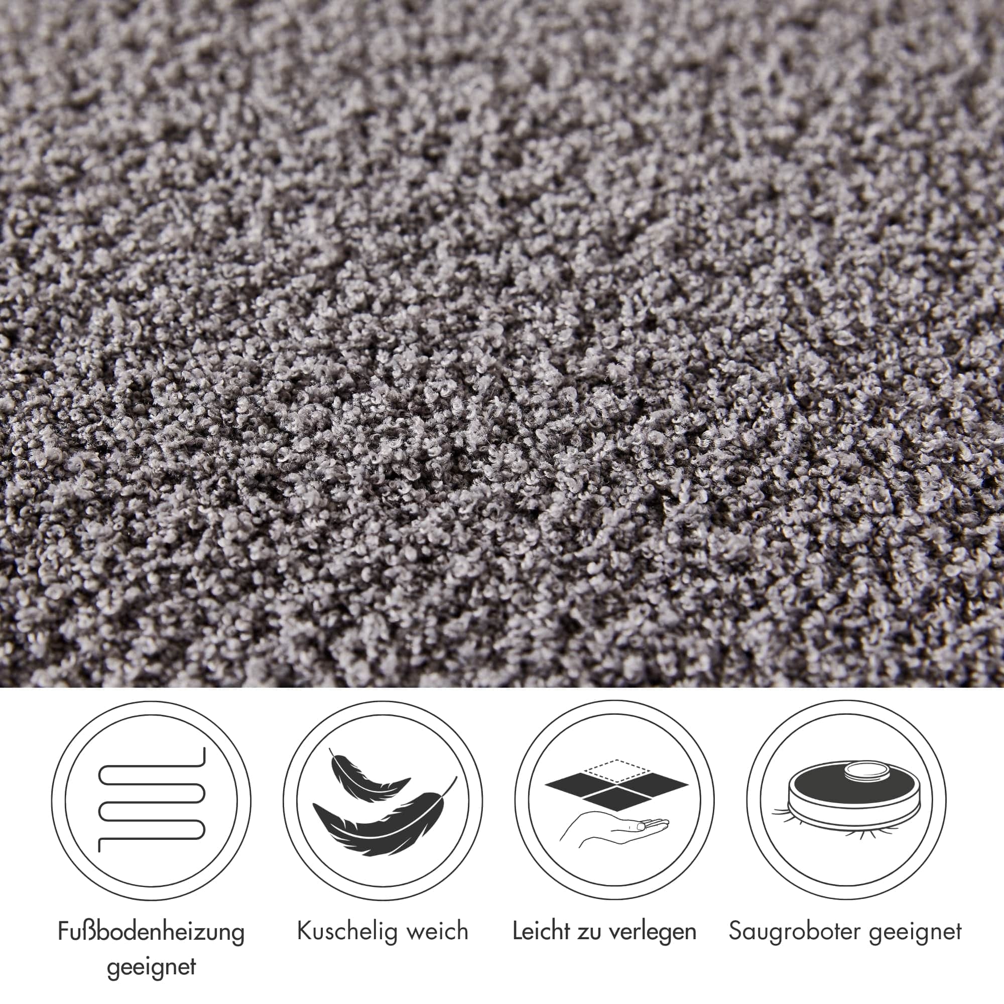 Andiamo Teppichboden »Softness, Velours, Made in Belgium«, rechteckig, 17 mm Höhe, Uni Farben, Breite 400 cm, besonders weich, Wohnzimmer, Schlafzimmer