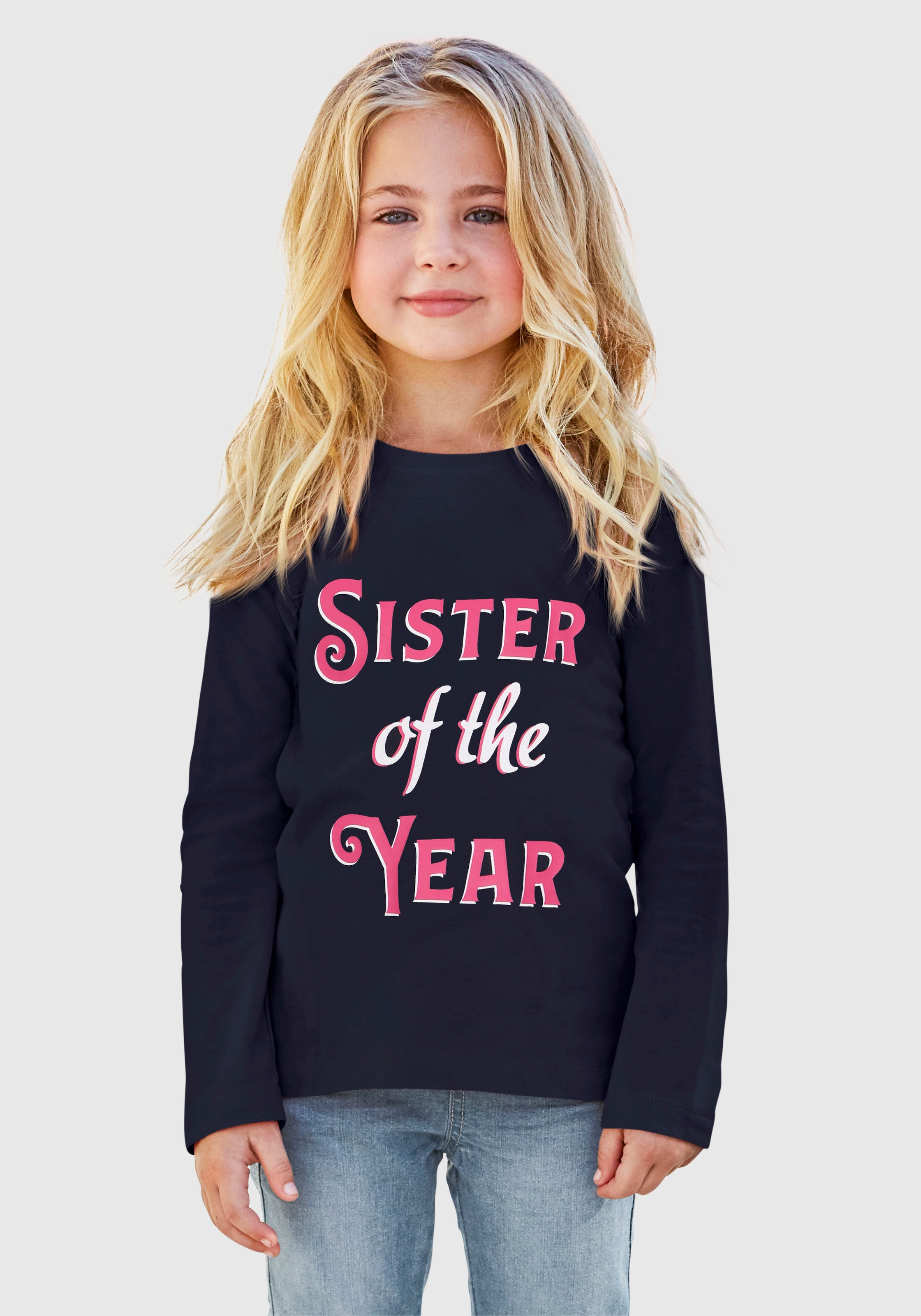 Image of KIDSWORLD Langarmshirt »SISTER OF THE YEAR«, mit Druck bei Ackermann Versand Schweiz