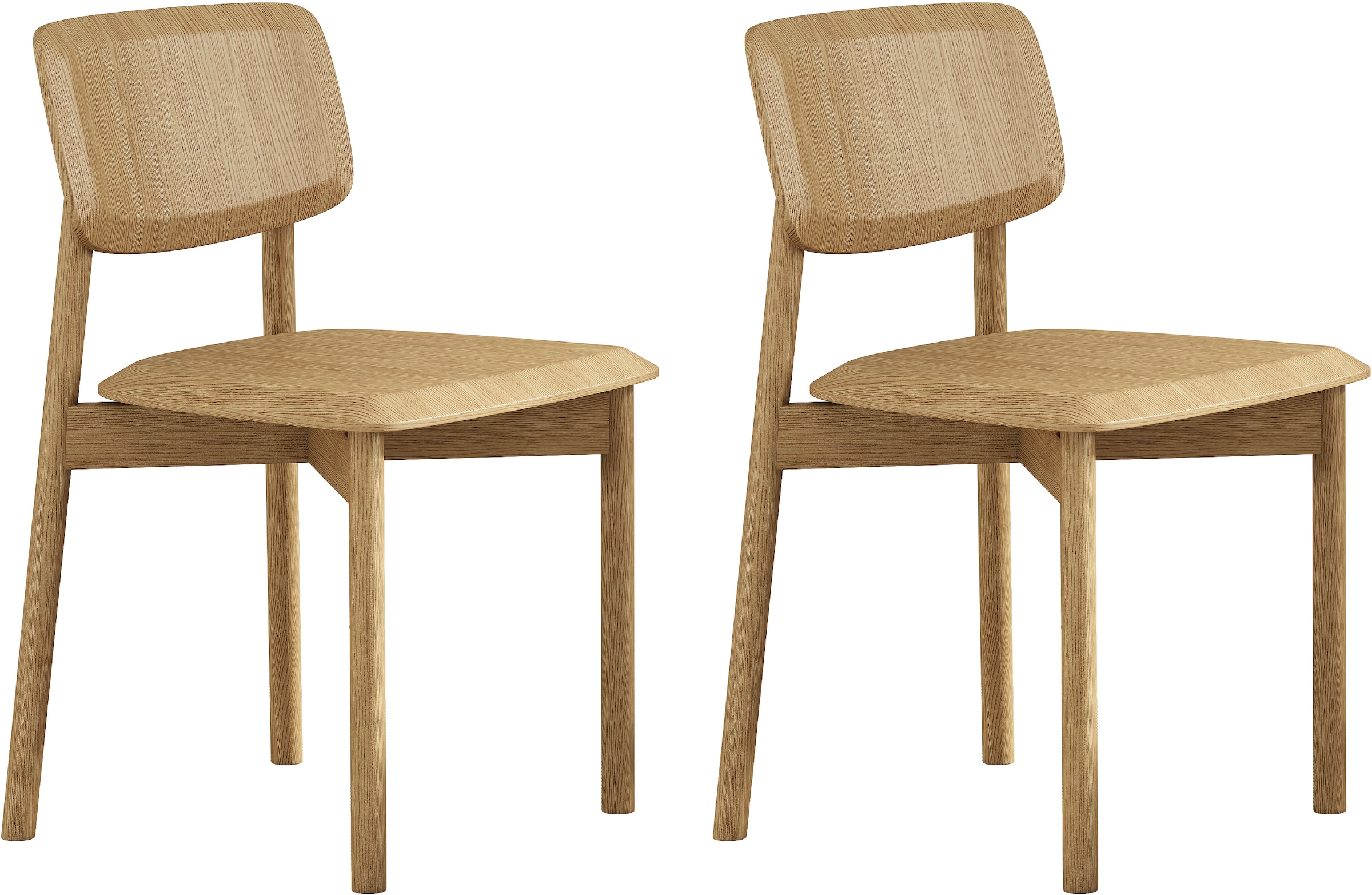 GOODproduct Esszimmerstuhl »Grelia« (Set) 2 Stk.natürliche warme Eichenoptik, in zwei Farben, Sitzhöhe 46 cm