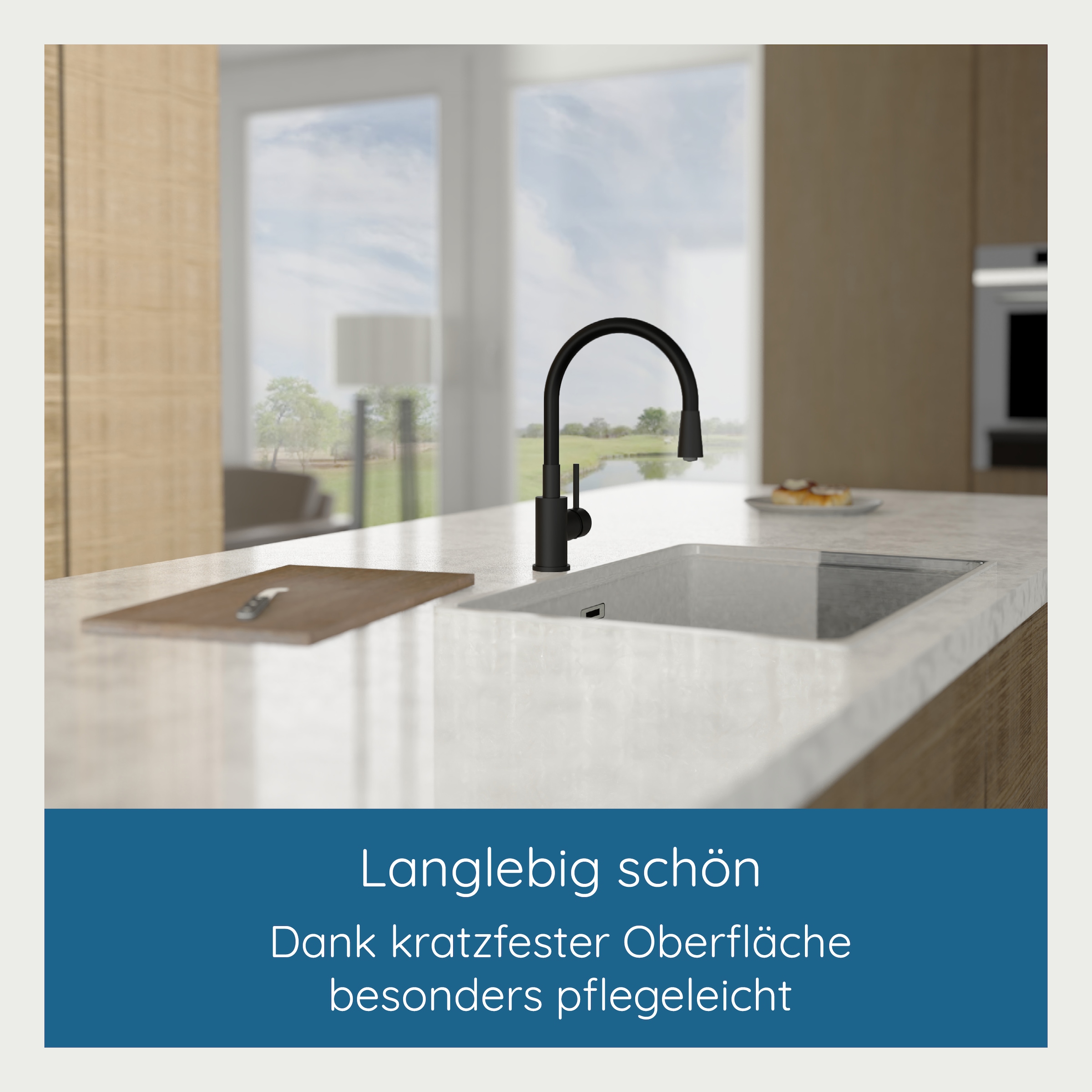 welltime Robinetterie de cuisine »TEXAS« robinet raccord central, pivotant à 360°, bec flexible