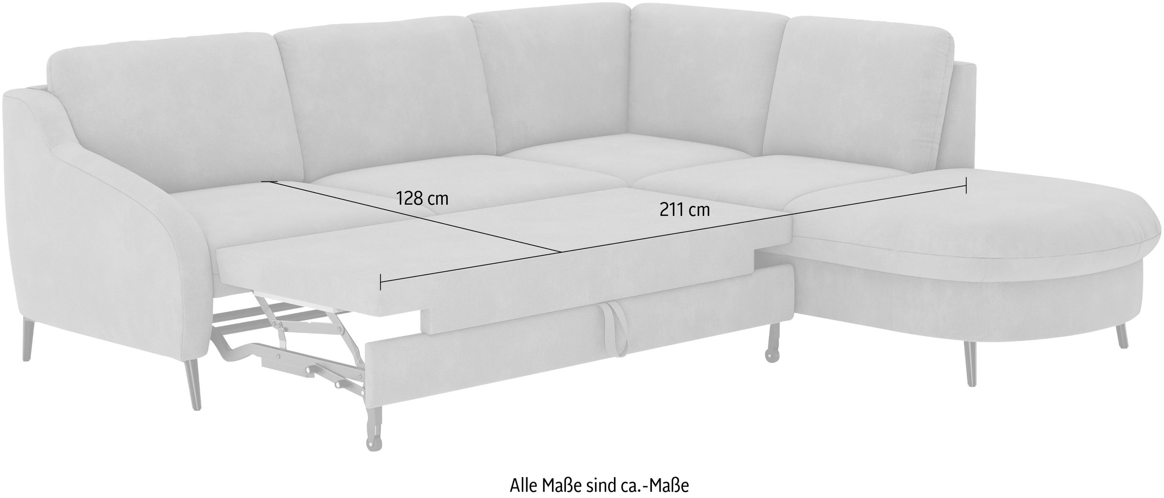 sit&more Ecksofa »Soul L-Form« wahlweise mit Bettfunktion und Bettkasten oder Schubkasten
