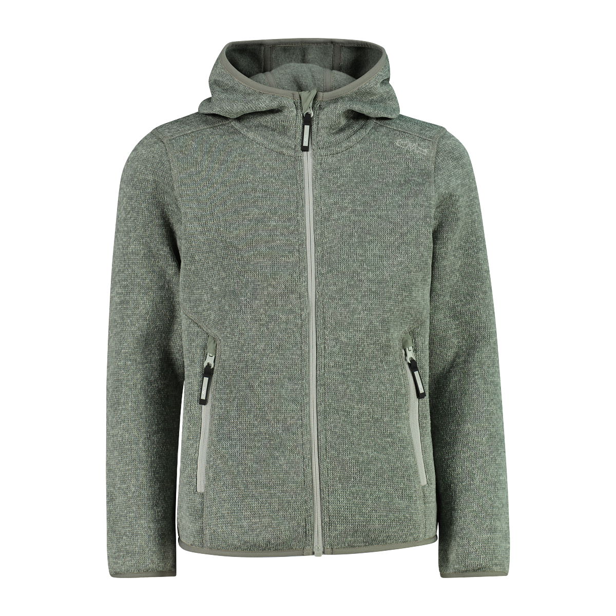 CMP Strickfleecejacke mit Kapuze Übergangsjacke für Kinder, mit Kapuze, mit Reissverschlusstaschen