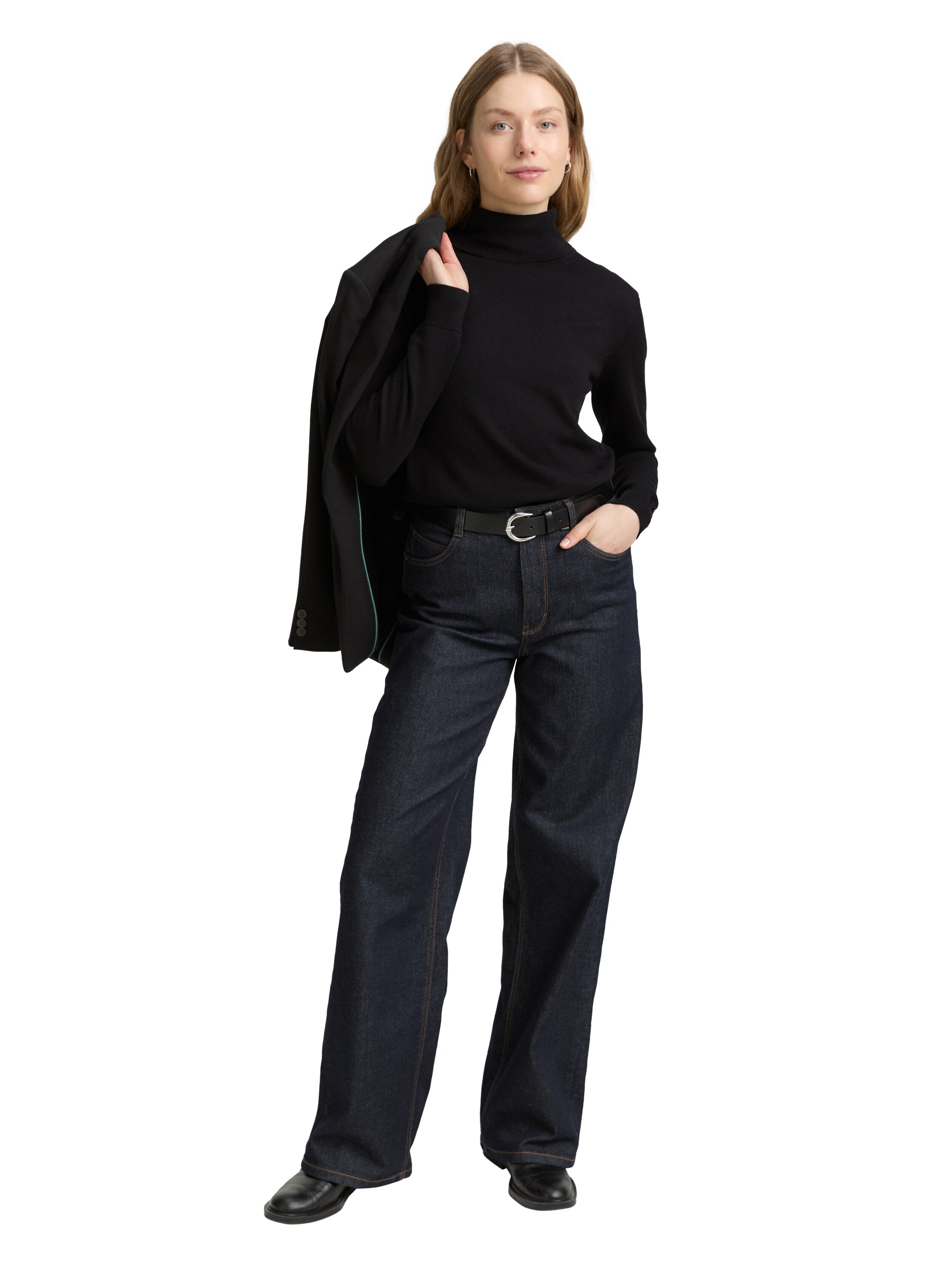TOM TAILOR Rollkragenpullover, mit Rippbündchen
