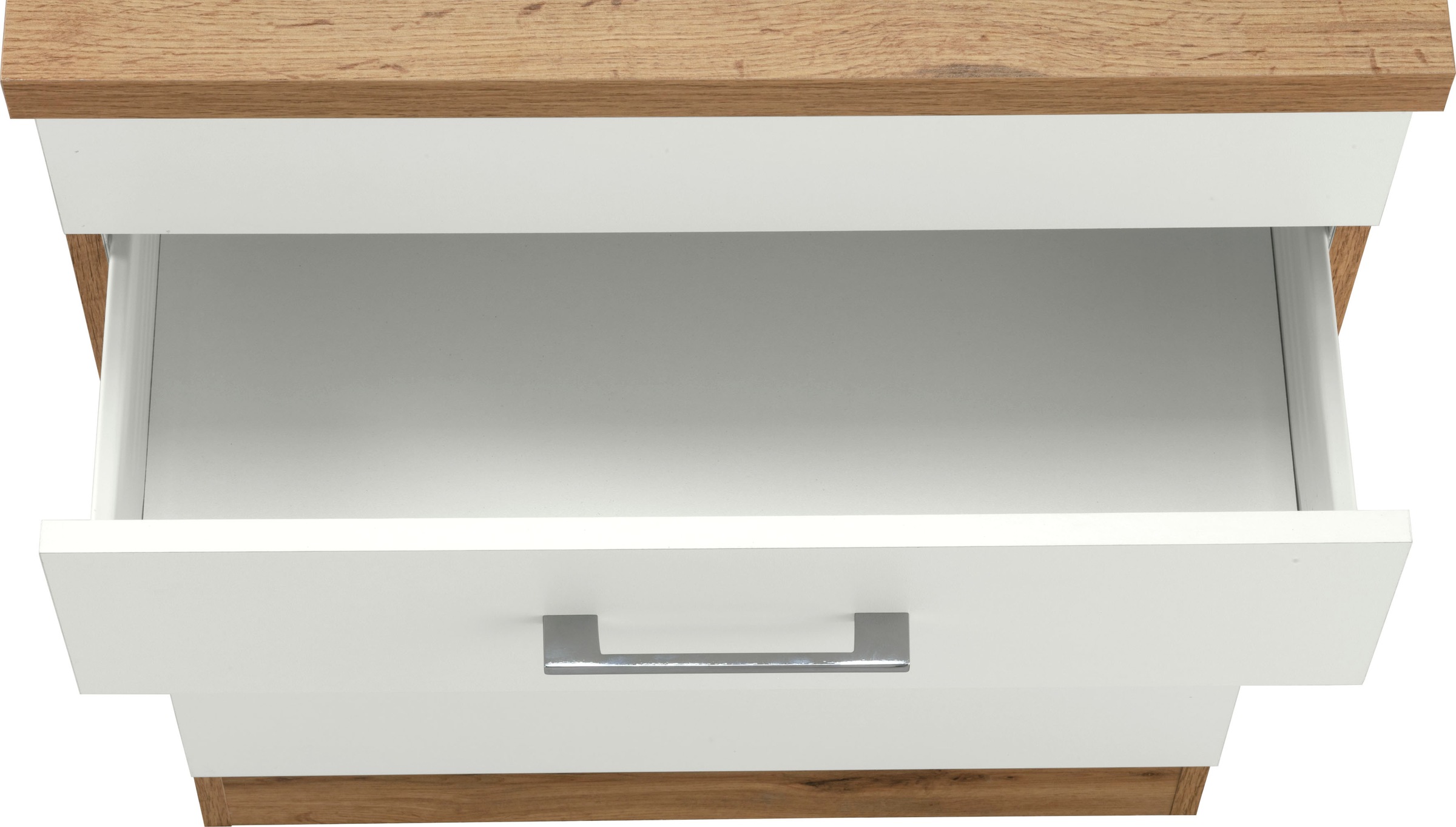 KOCHSTATION Armoire d'encastrement pour table de cuisson »KS-Colmar« 60 cm, avec poignée en métal, 2 tiroirs et 1 extension