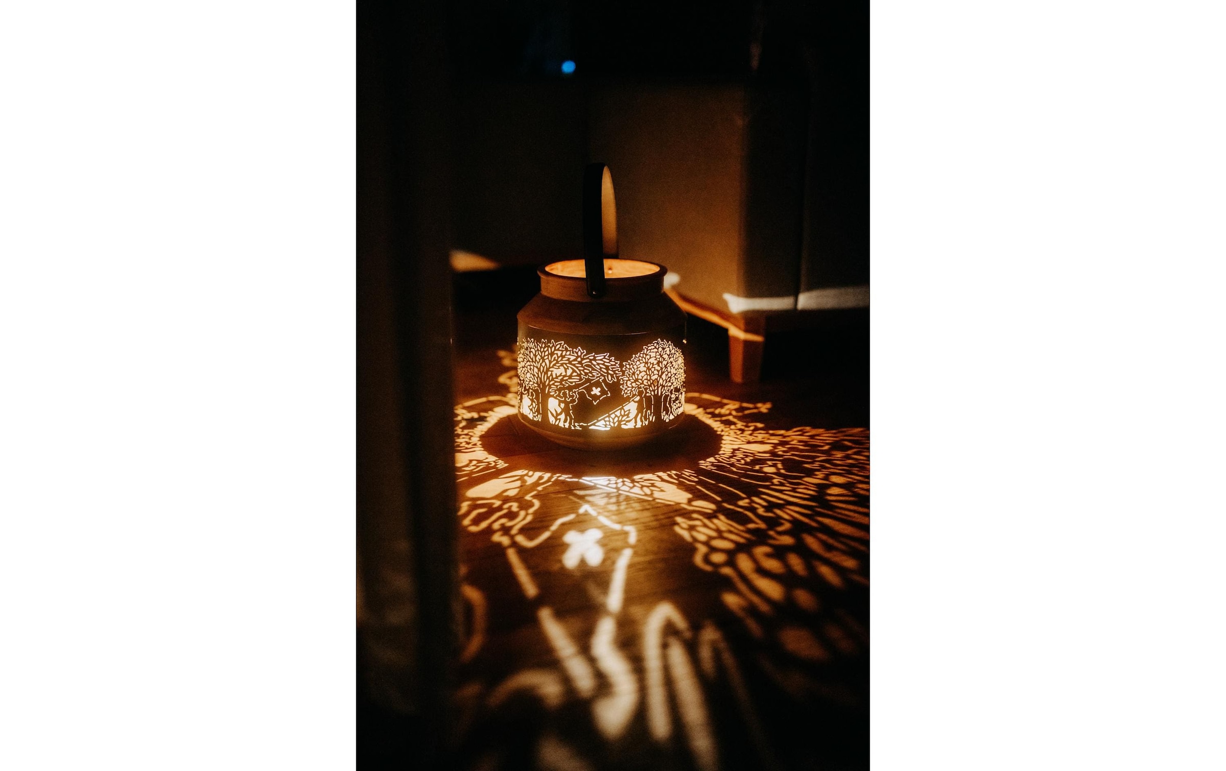 Kadastar Lanterne à bougie »Bergchilbi 37 cm« Laterne Scherenschnitt