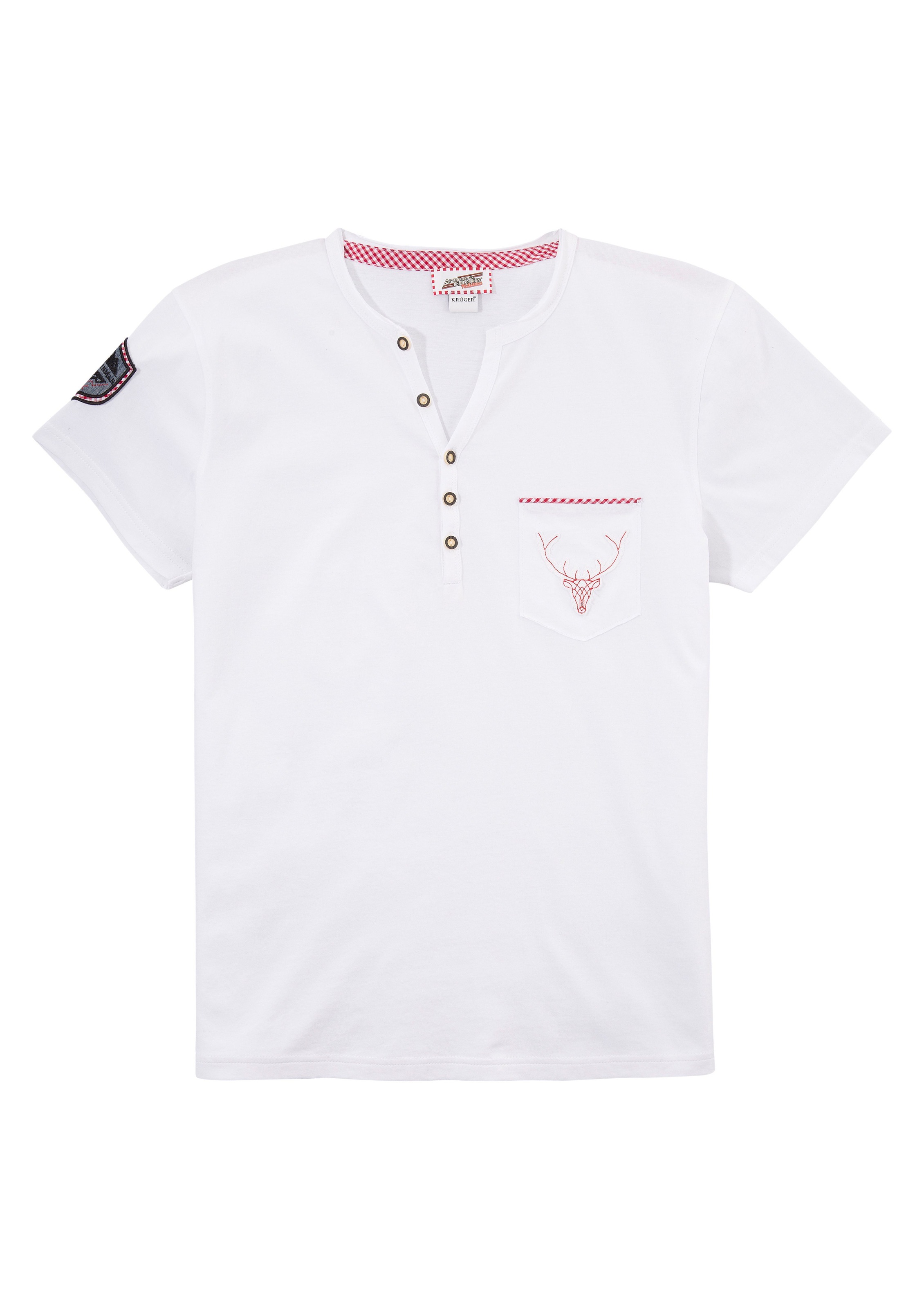 Trachtenshirt Herren mit Wappen-Applikation