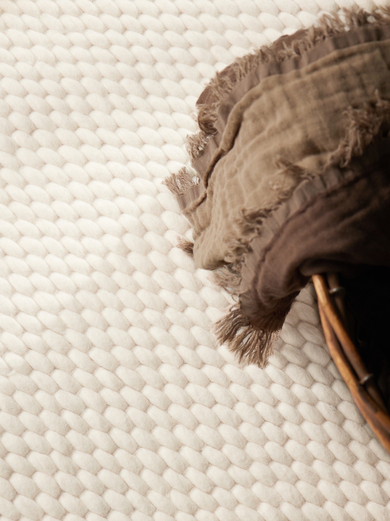 ELLE DECORATION Tapis en laine »Beans« Rond 10 mm Höhe Handweb Teppich Wolle, Rund, Perlenstruktur, Wohnzimmer, Schlafzimmer