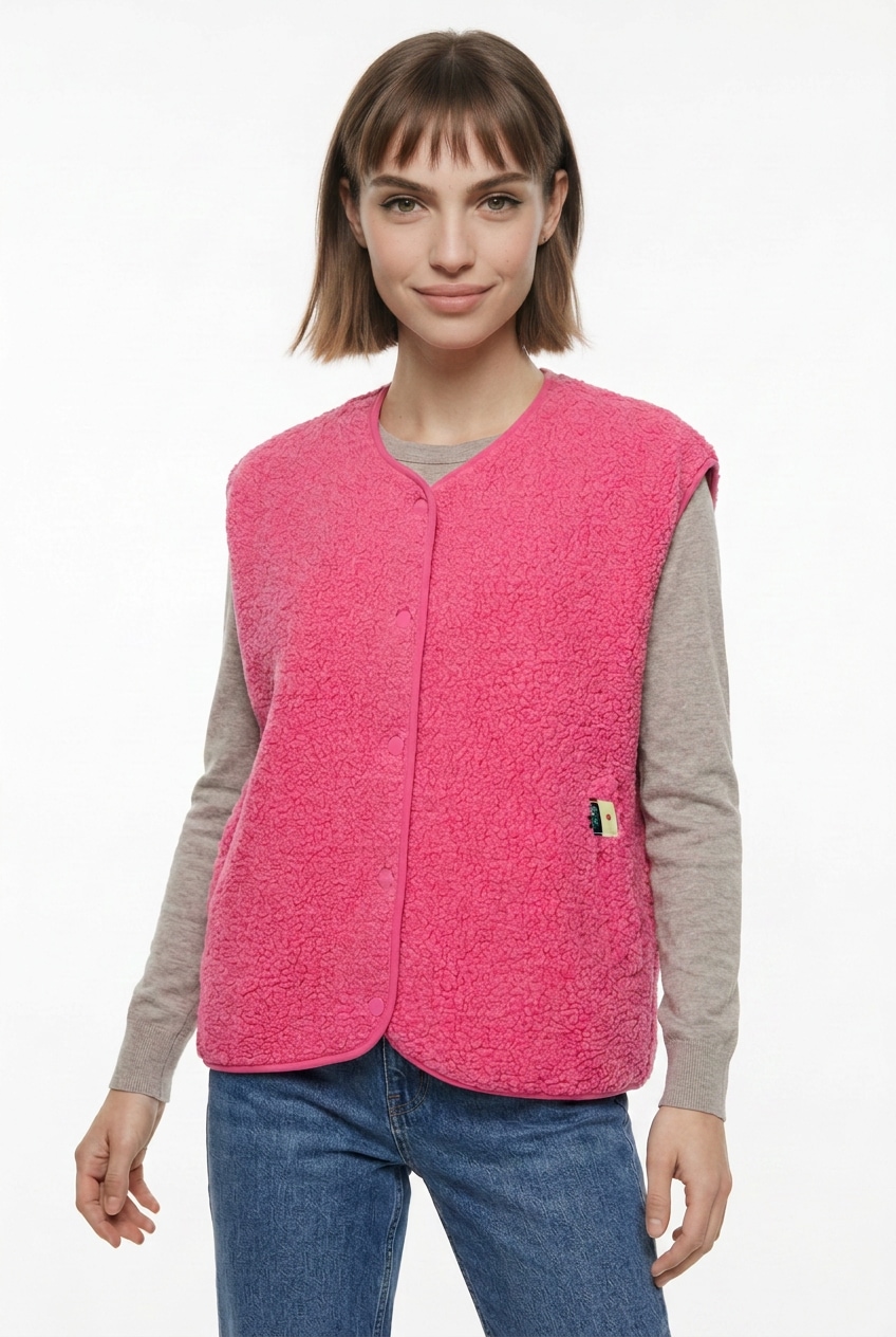 Image of pieces Plüschweste "PCKATTY TEDDY VEST NOOS BC" Kunstfaser, Plüsch