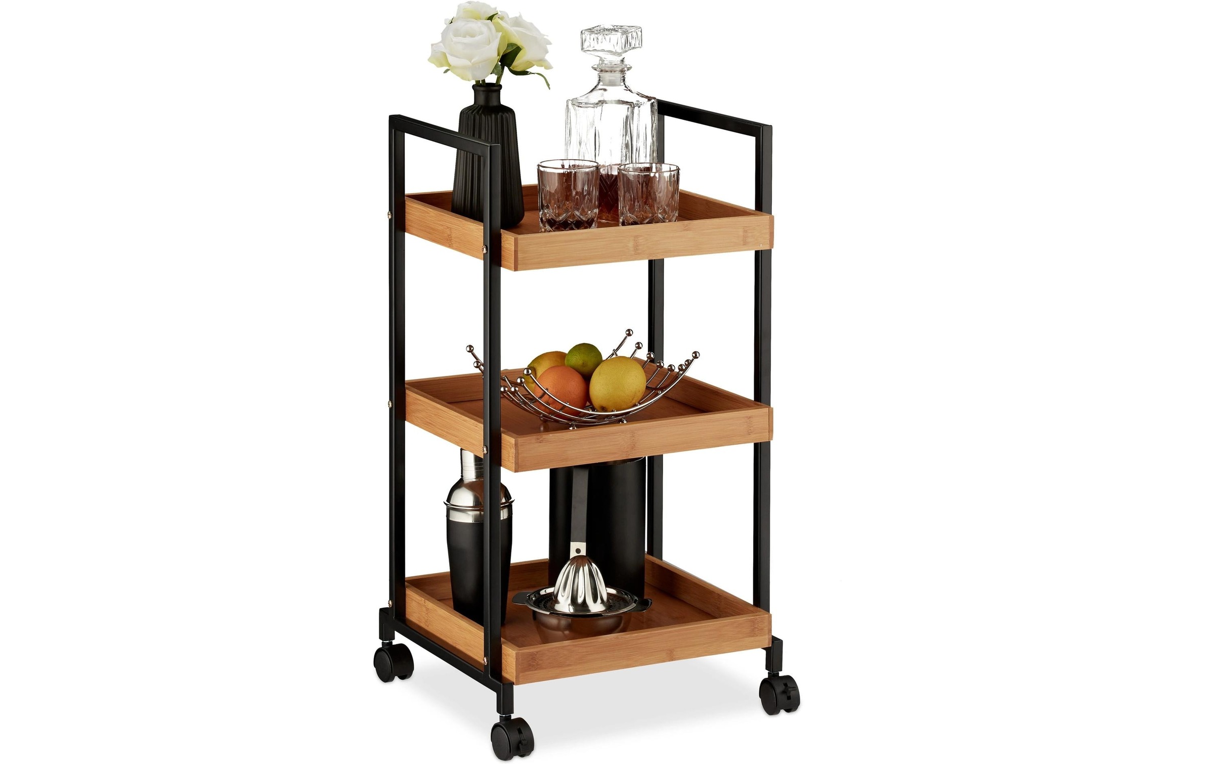Image of relaxdays Servierwagen "mit 3 Etagen 69.5 x 37 x 34 cm"
