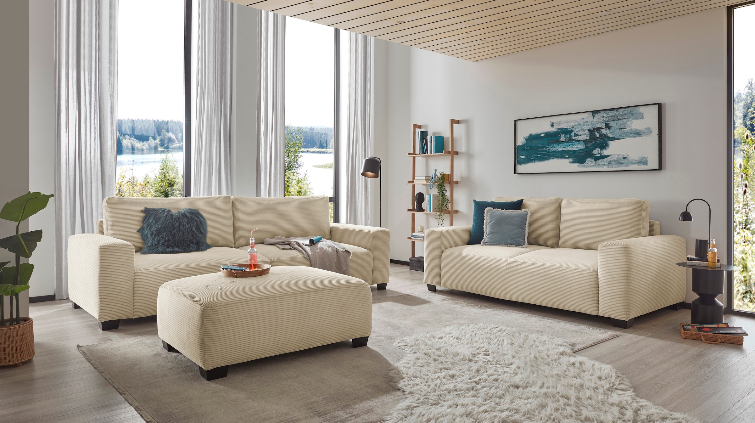 ED EXCITING DESIGN 2-Sitzer »Elba«, Big-Sofa mit 2 Rückenkissen