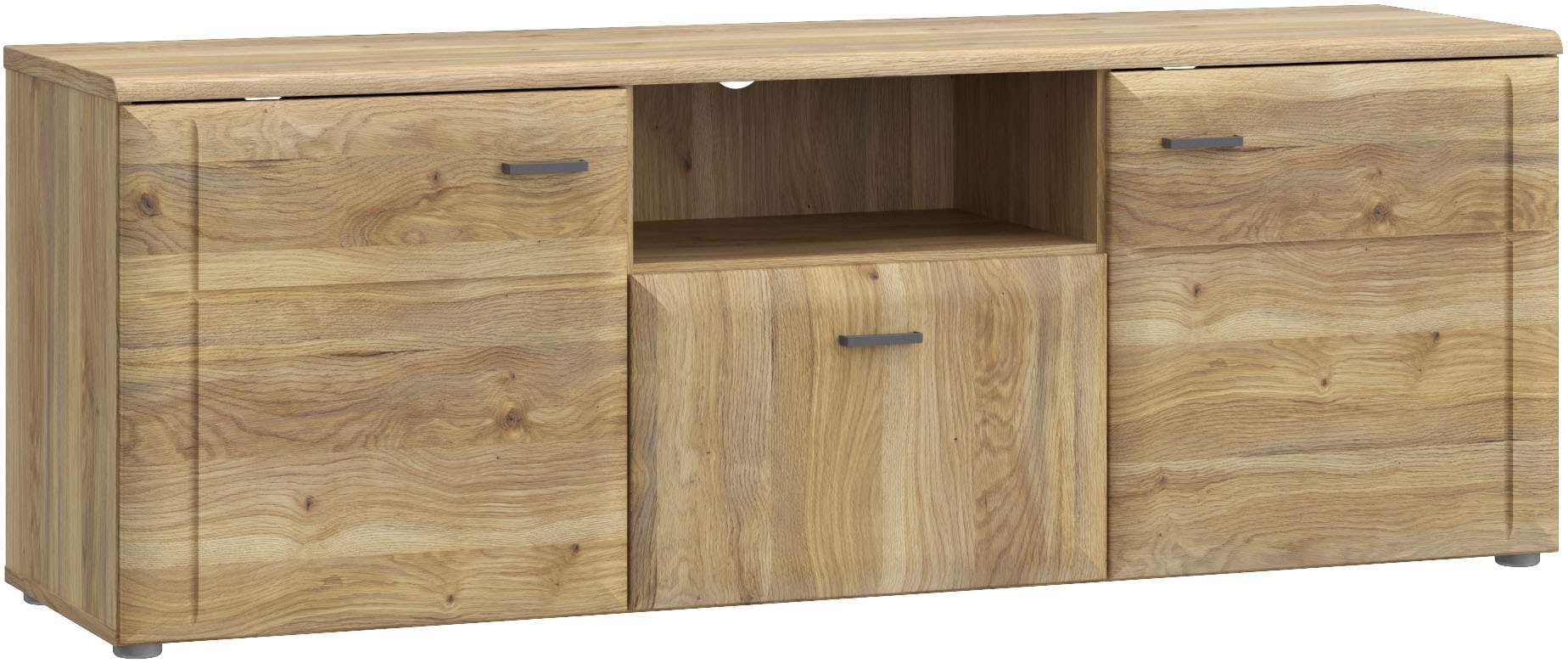 Image of FORTE Lowboard "Akinori TV-Board, TV-Schrank" TV Board, MDF Front, Holzoptik; Metallgriffe, Vollauzug, Soft Close