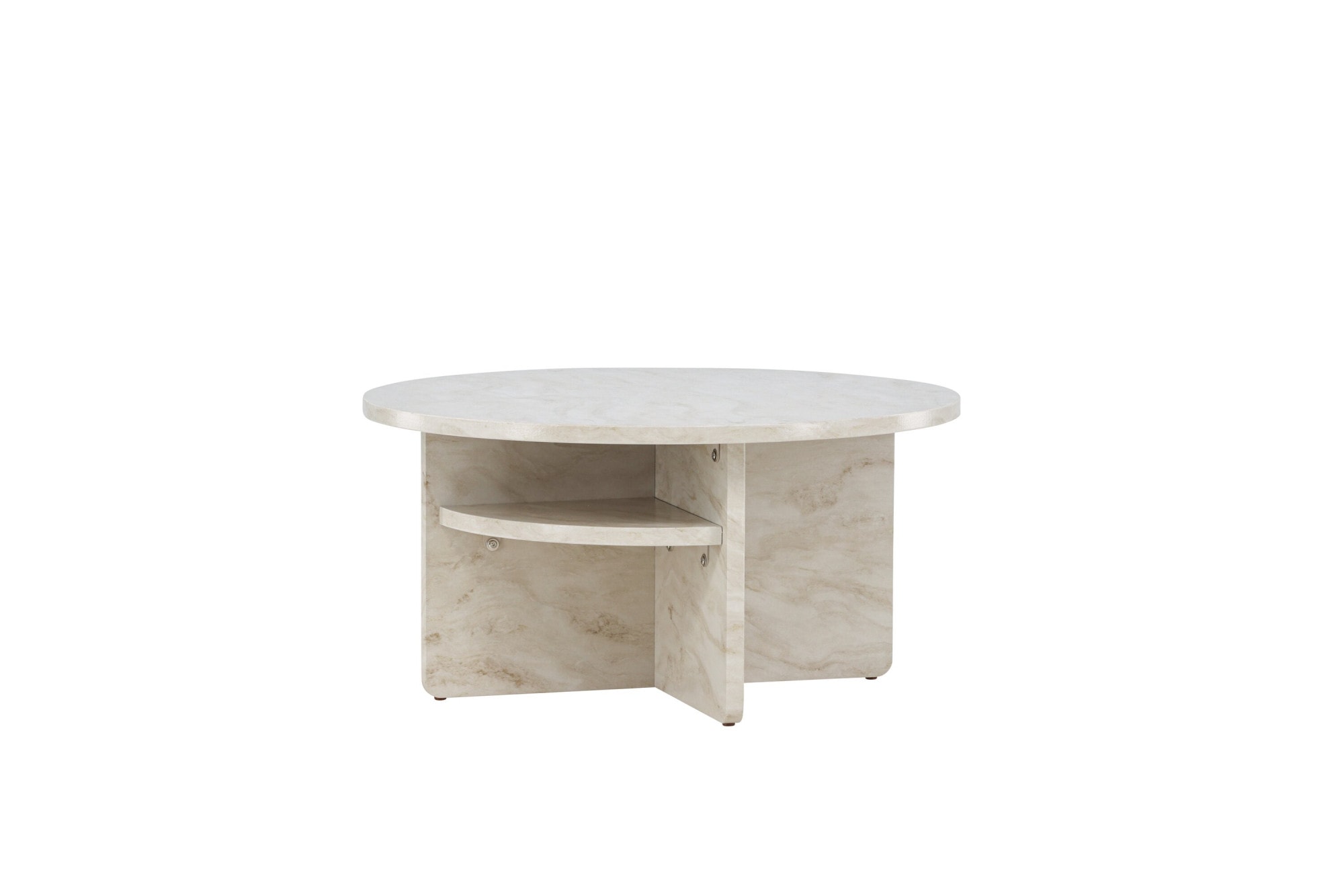 Venture Home Couchtisch »Ålesund, runder Couchtisch in Marmoroptik, Ø 85 cm« Sofatisch, MDF, gewachst, rund, marmoroptik, edel