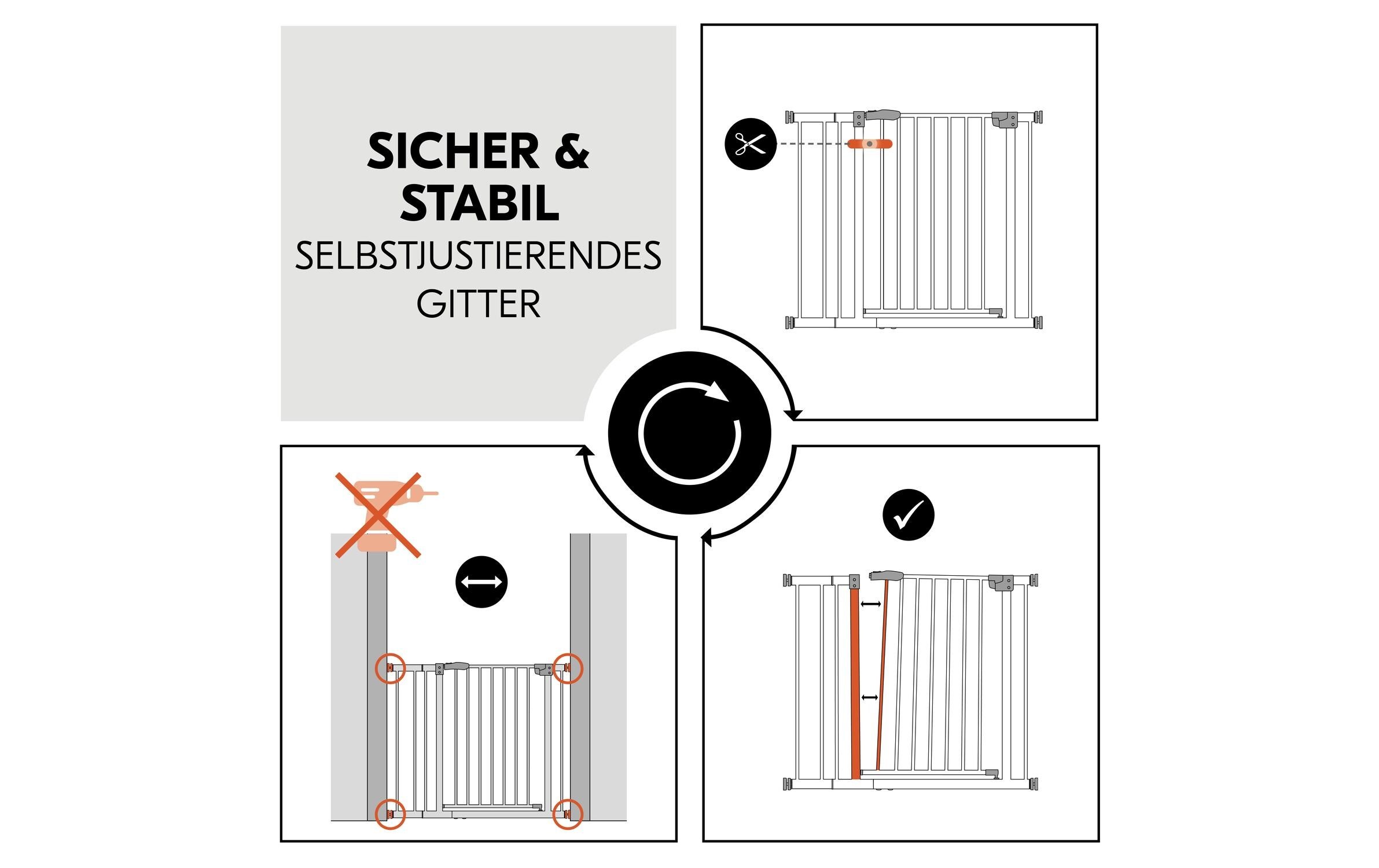 Hauck Türschutzgitter »Clear Step Autoclose 2 9 cm Weiss«