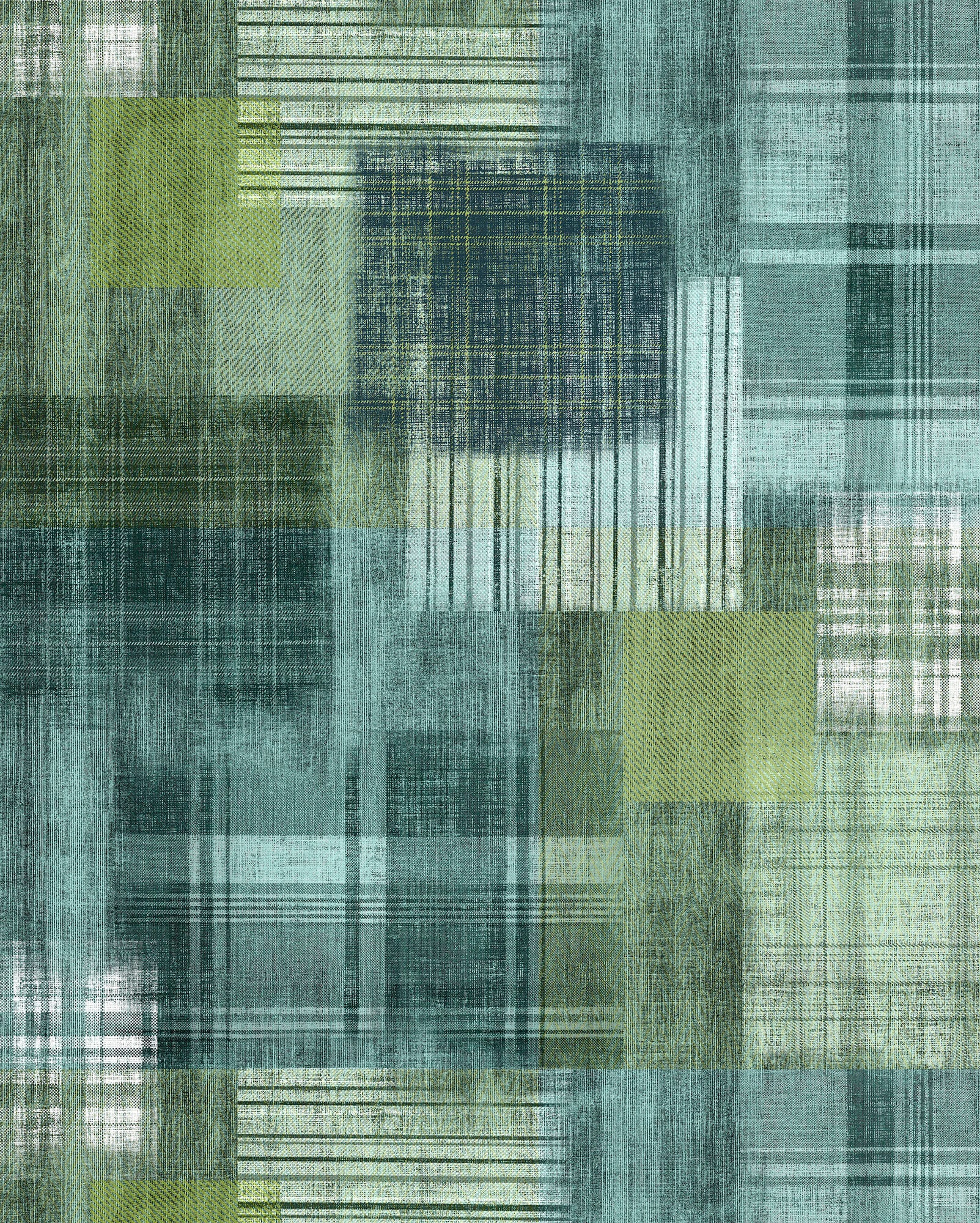 Image of Komar Vliestapete "Digitaldruck Vlies - Patchy Plaid - Grösse 200 x 250 cm" bedruckt glatt Wohnzimmer, Schlafzimmer