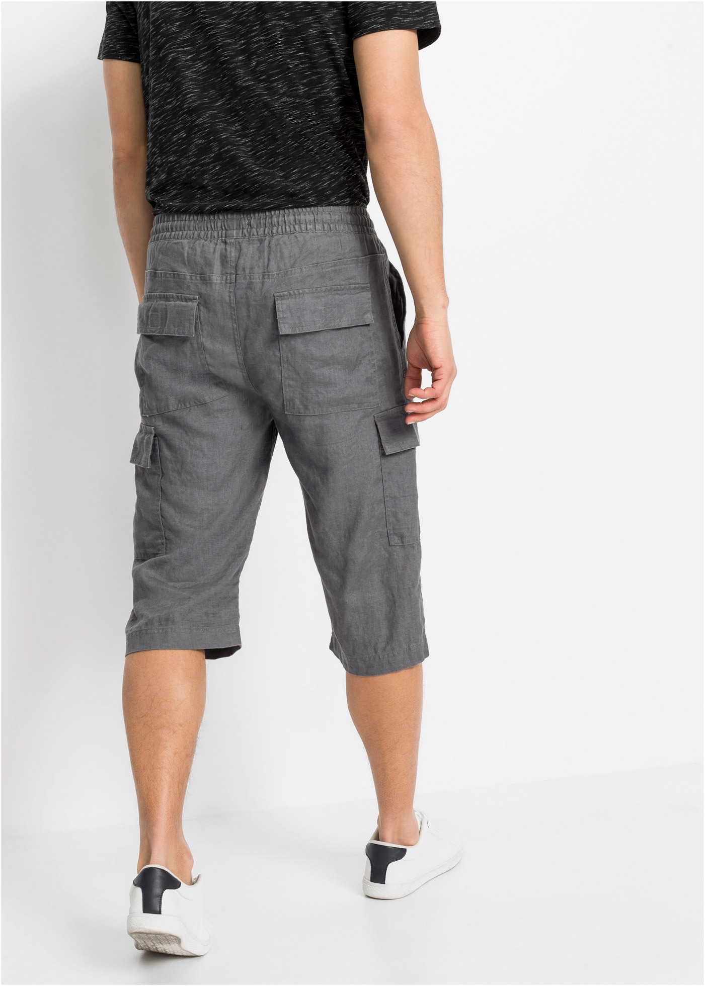 bonprix Cargobermudas  aus Leinen, Regular Fit, mit sechs Taschen, eleganter Stil