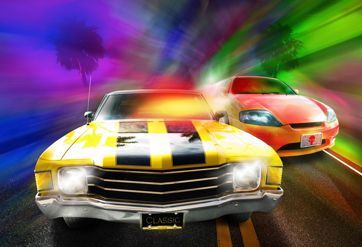 Image of Papermoon Fototapete »Autorennen«, Vliestapete, hochwertiger Digitaldruck, inklusive Kleister bei Ackermann Versand Schweiz