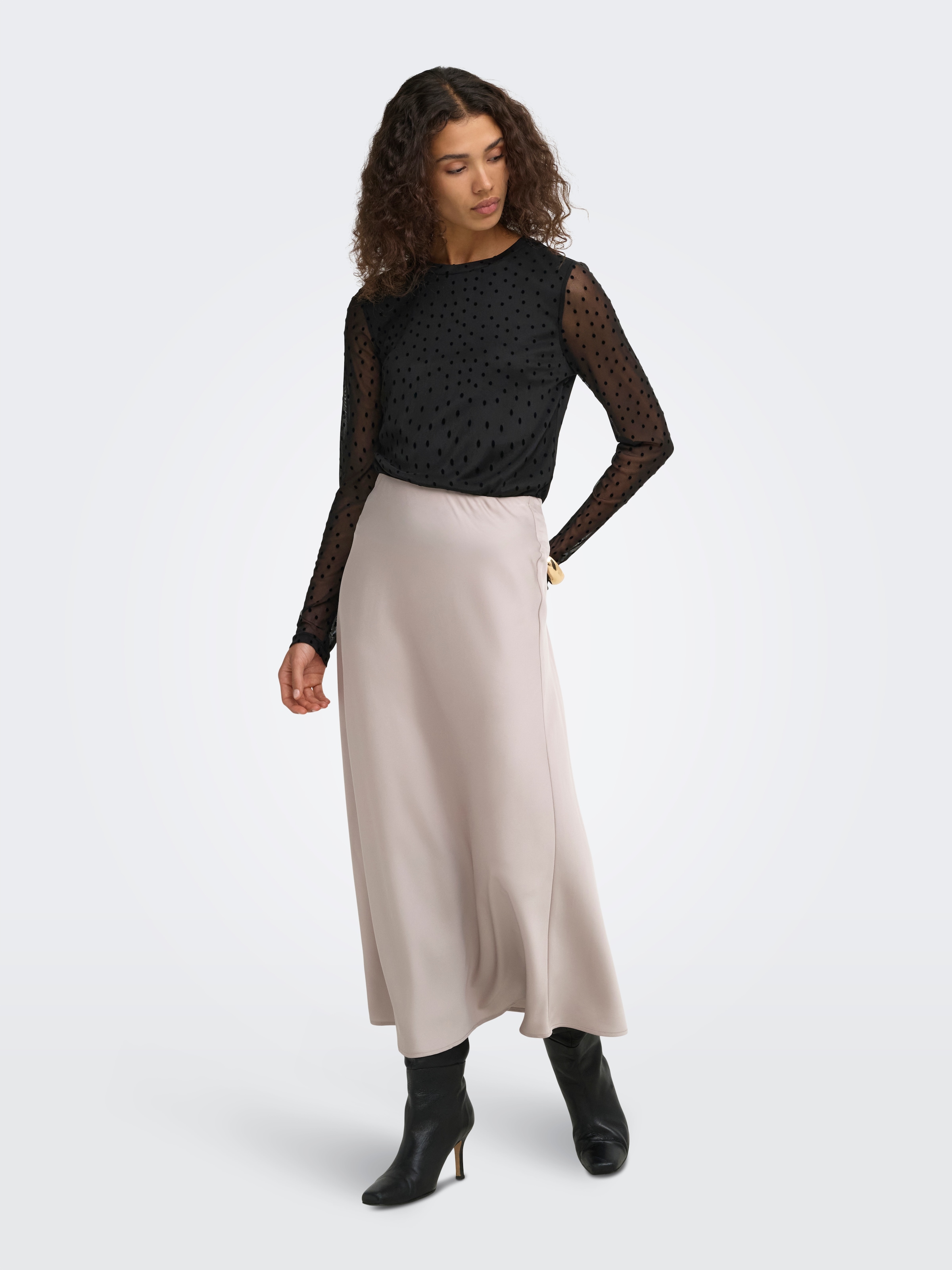 ONLY Shirtbluse »ONLNOVA L/S MESH TOP WVN« Kunstfaser, regular fit