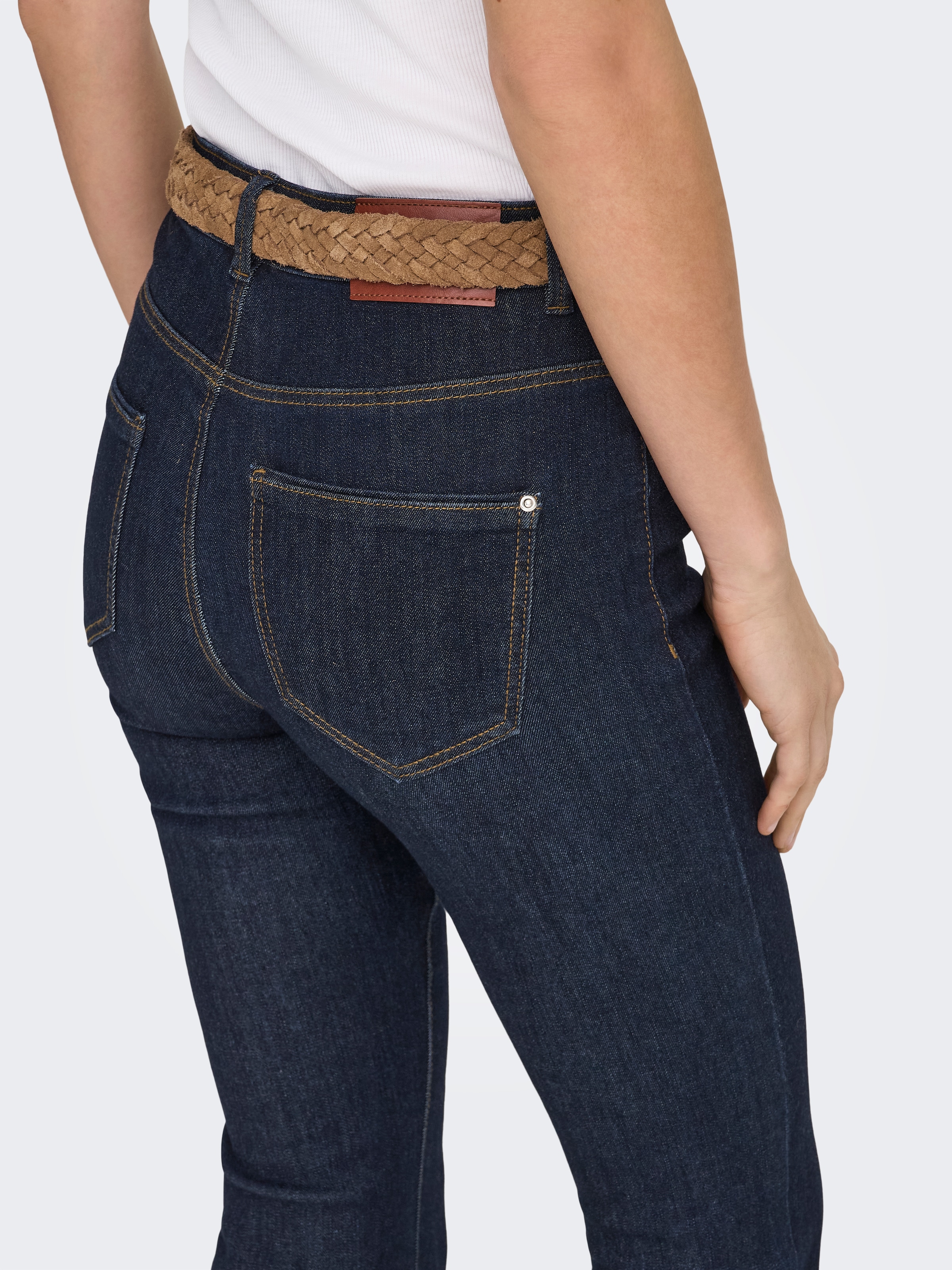 Image of ONLY Bootcut-Jeans "ONLWAUW LIFE HW FLARED RINSE DNM" Materialmix, bootcut fit