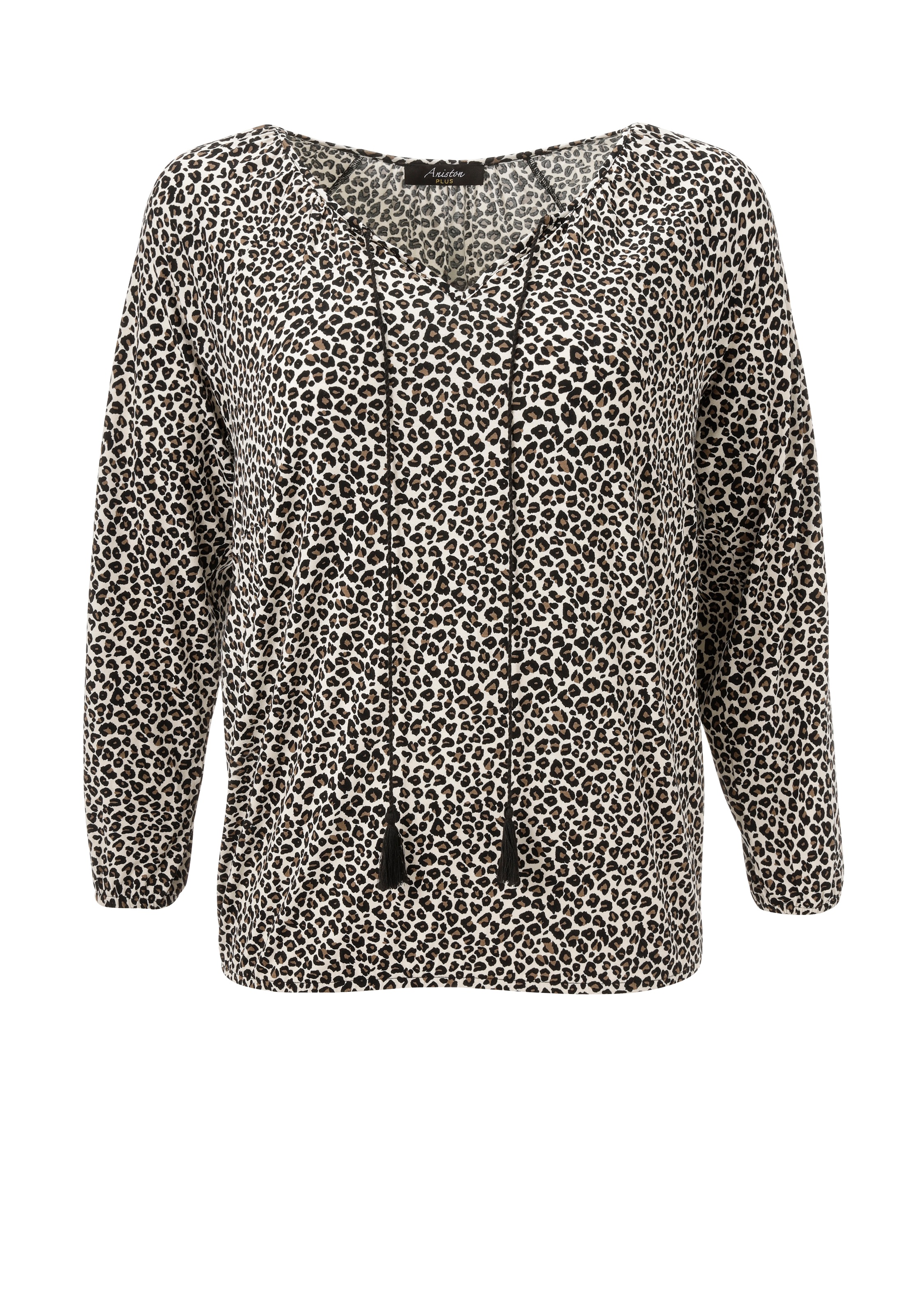 Aniston PLUS Langarmshirt, mit modischen Leoprint - NEUE KOLLEKTION