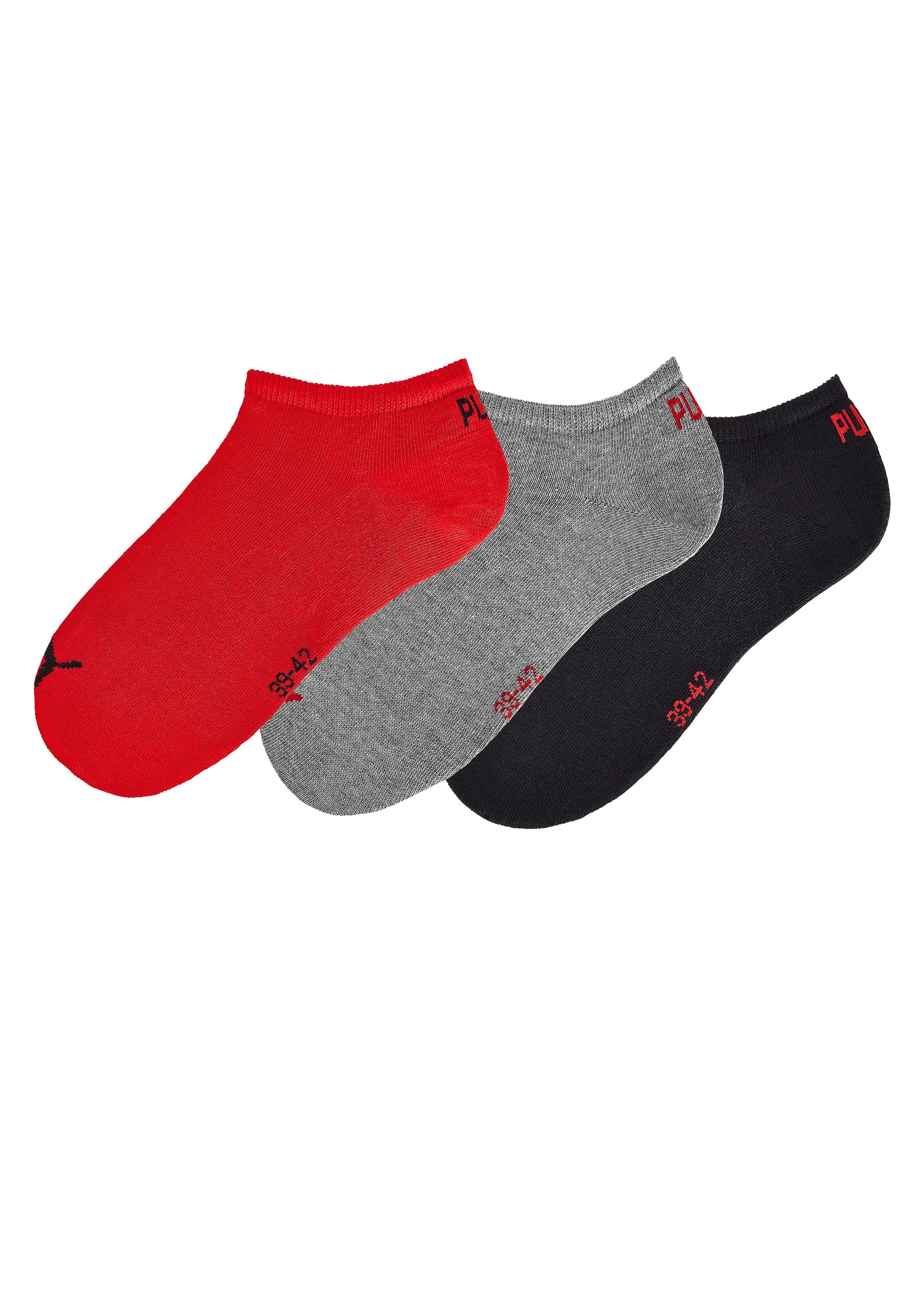 PUMA Sneakersocken, (3 Paar), mit eingestricktem Markenlogo
