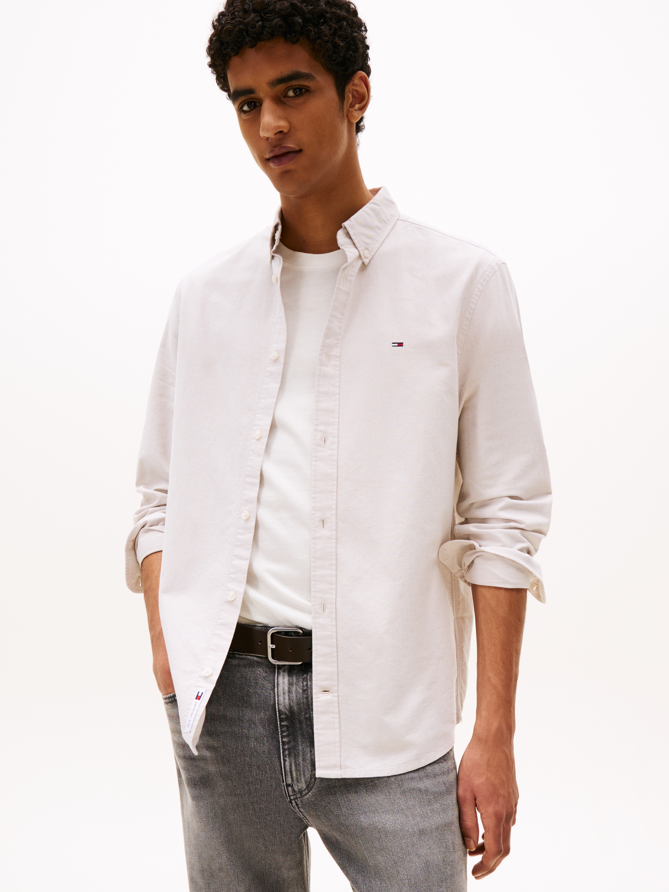 Tommy Jeans Langarmhemd »TJM REG OXFORD SHIRT EXT« Mit Rundhalsausschnitt
