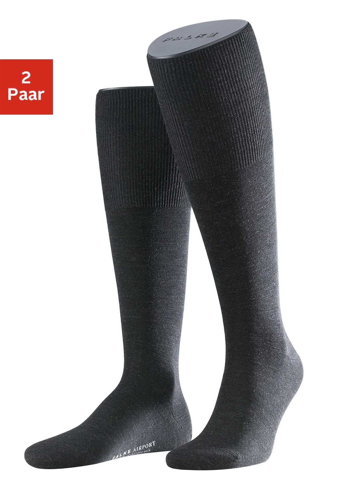 Image of FALKE Kniestrümpfe »Airport«, (2 Paar), aussen mit wärmender Schurwolle bei Ackermann Versand Schweiz