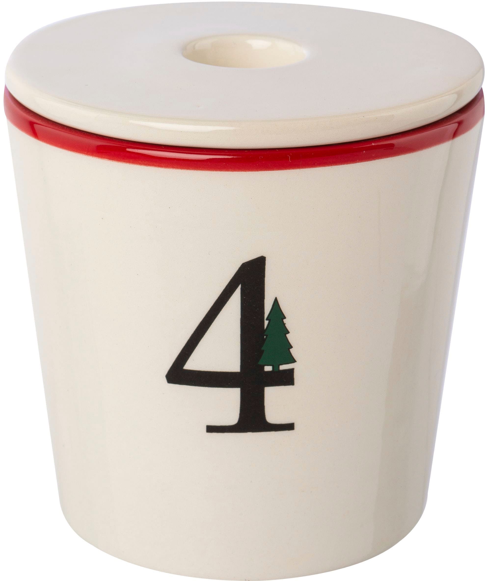 Creativ deco Kerzenhalter »Stabkerzenhalter für die Adventszeit,  Weihnachtsdeko«, (Set, 4 St.), Becher aus Keramik mit Cover 1 bis 4, Höhe ca.  10 cm bequem kaufen