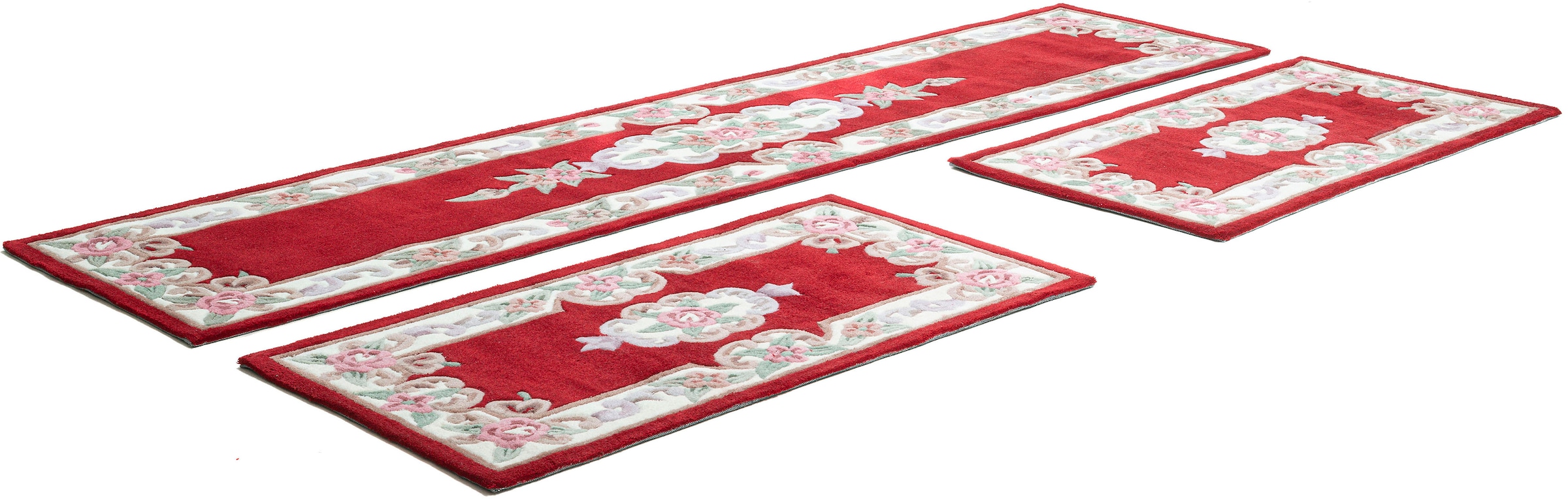 THEKO Bettumrandung »Ming«, (3 tlg.), Bettvorleger, Läufer-Set, hochwertiges Acrylgarn, florales Design