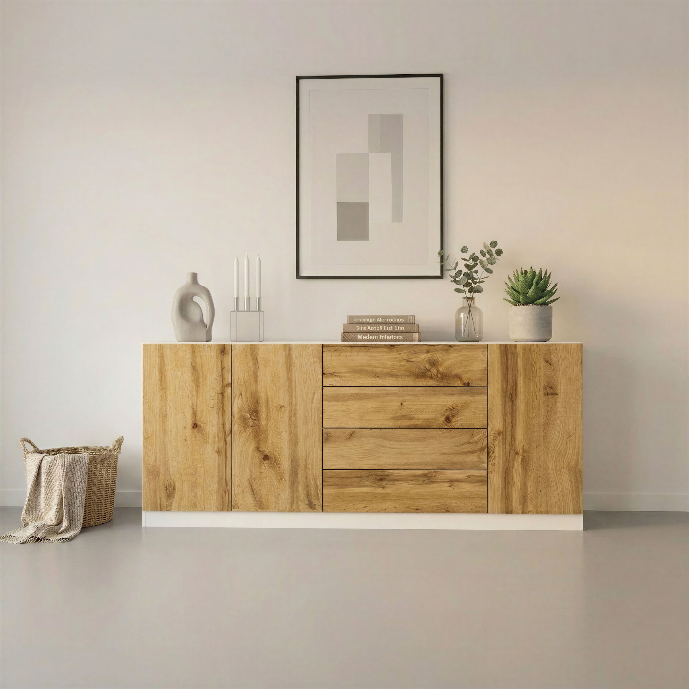 Image of borchardt Möbel Sideboard "Vaasa, Kommode mit 3 Türen und 4 Schubkästen auf Kugelführungen" Breite 190 cm